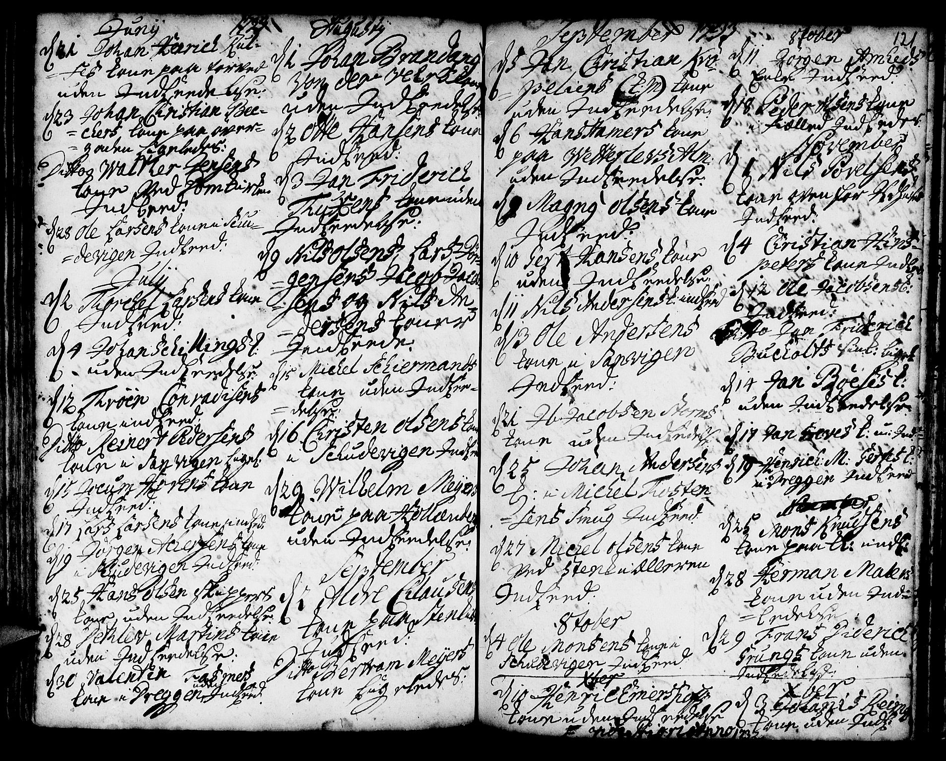 Korskirken sokneprestembete, AV/SAB-A-76101/H/Haa/L0008: Parish register (official) no. A 8, 1698-1747, p. 121