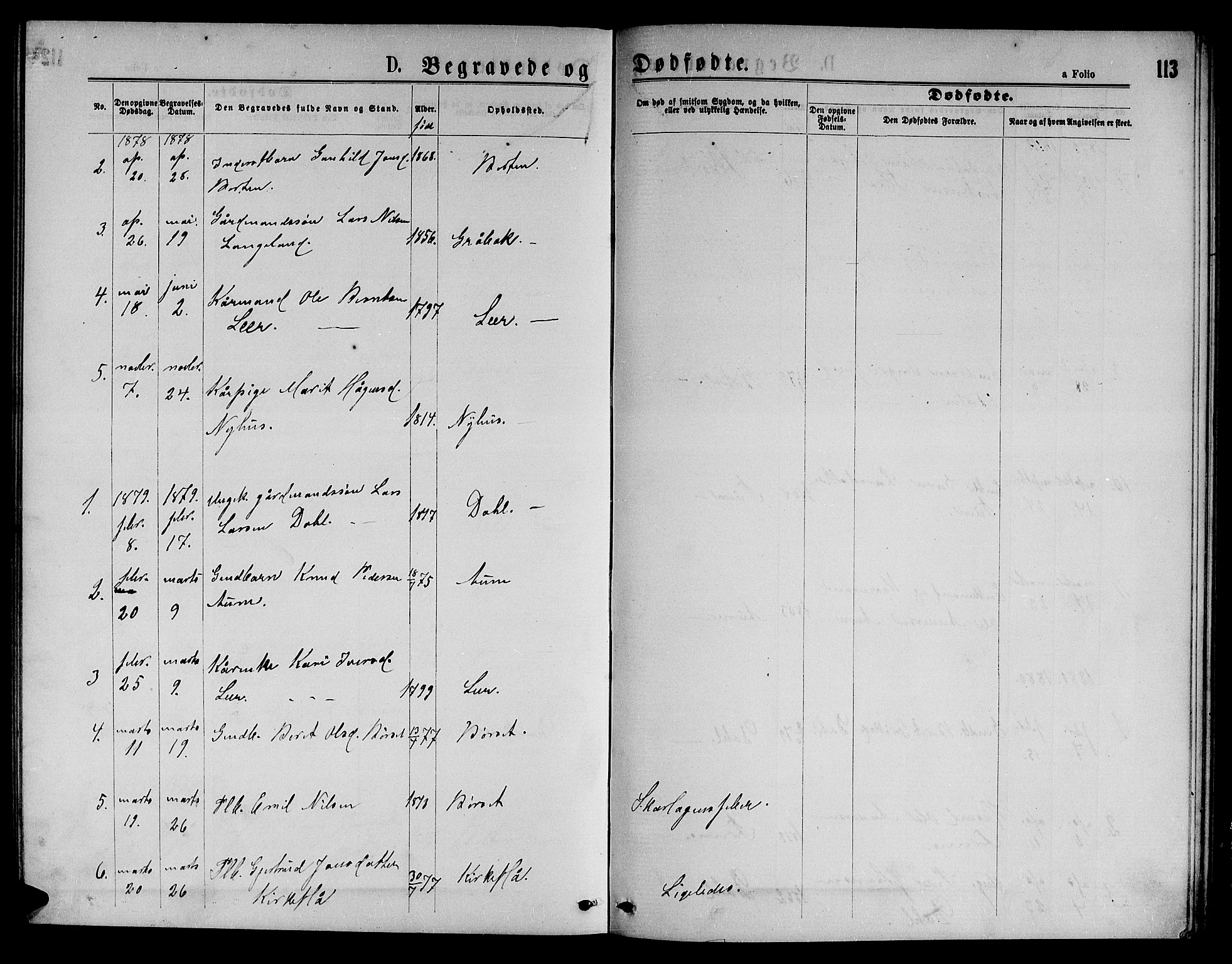 Ministerialprotokoller, klokkerbøker og fødselsregistre - Sør-Trøndelag, SAT/A-1456/693/L1122: Parish register (copy) no. 693C03, 1870-1886, p. 113