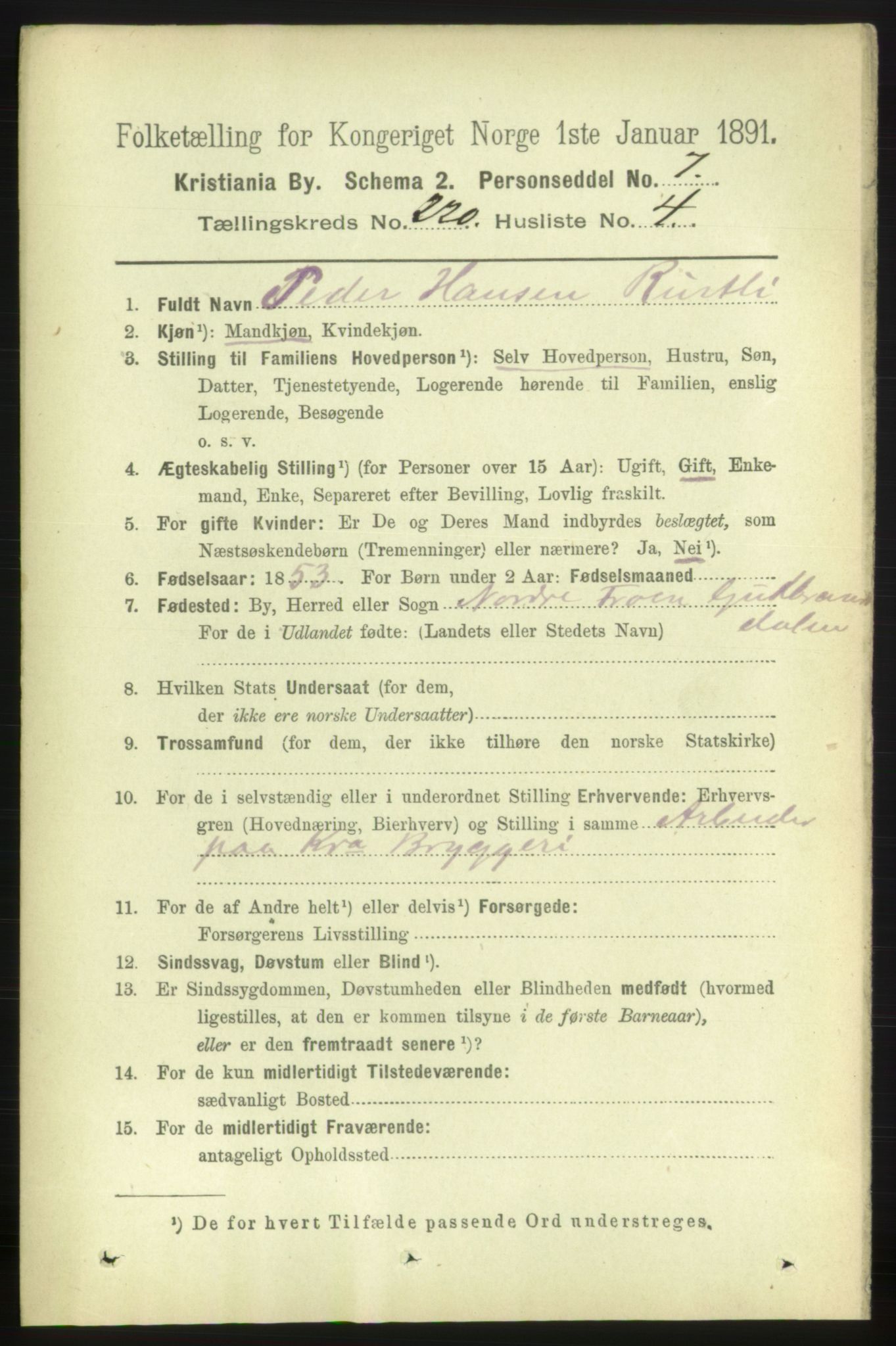 RA, 1891 census for 0301 Kristiania, 1891, p. 130721