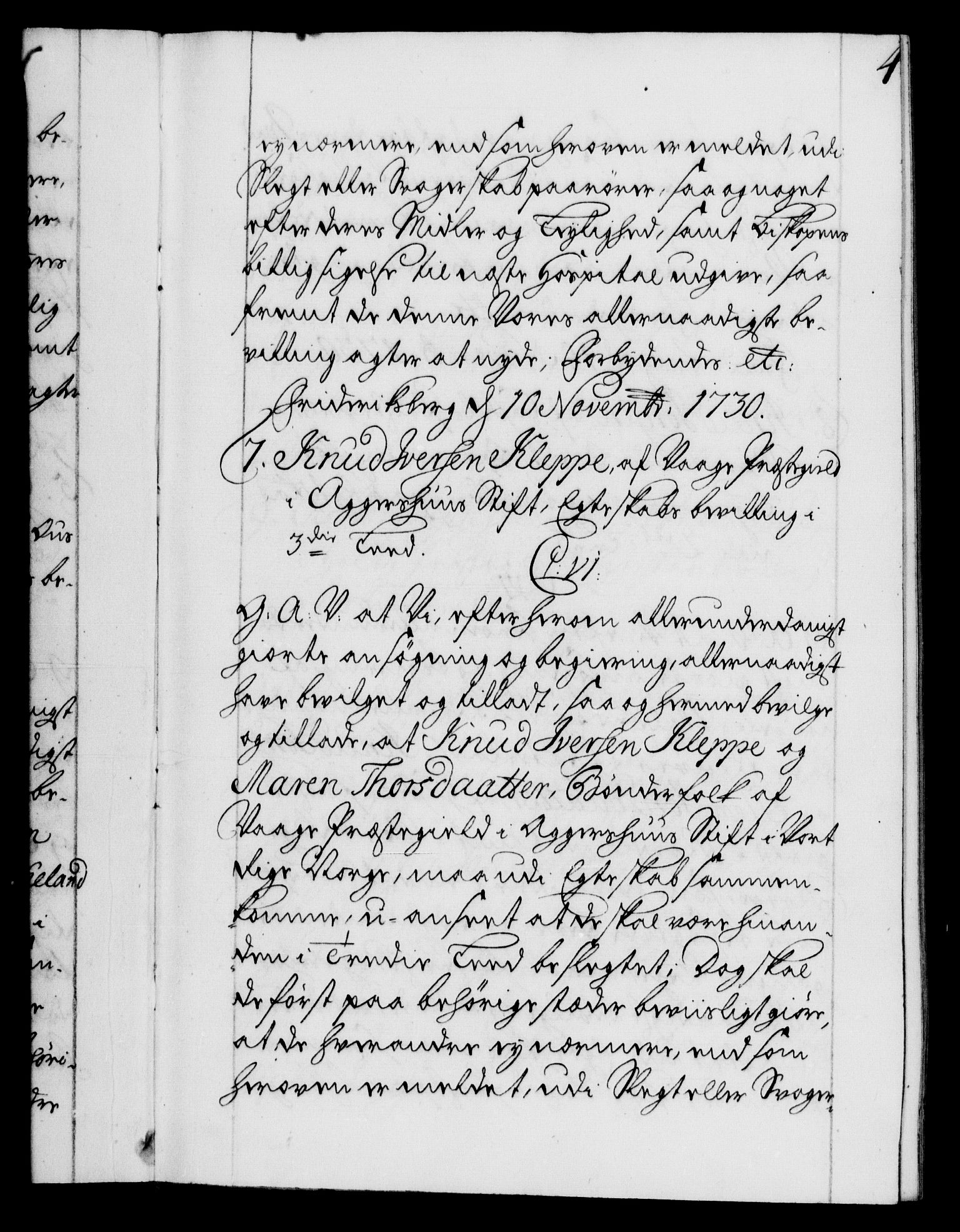 Danske Kanselli 1572-1799, AV/RA-EA-3023/F/Fc/Fca/Fcaa/L0027: Norske registre, 1730-1732, p. 4a