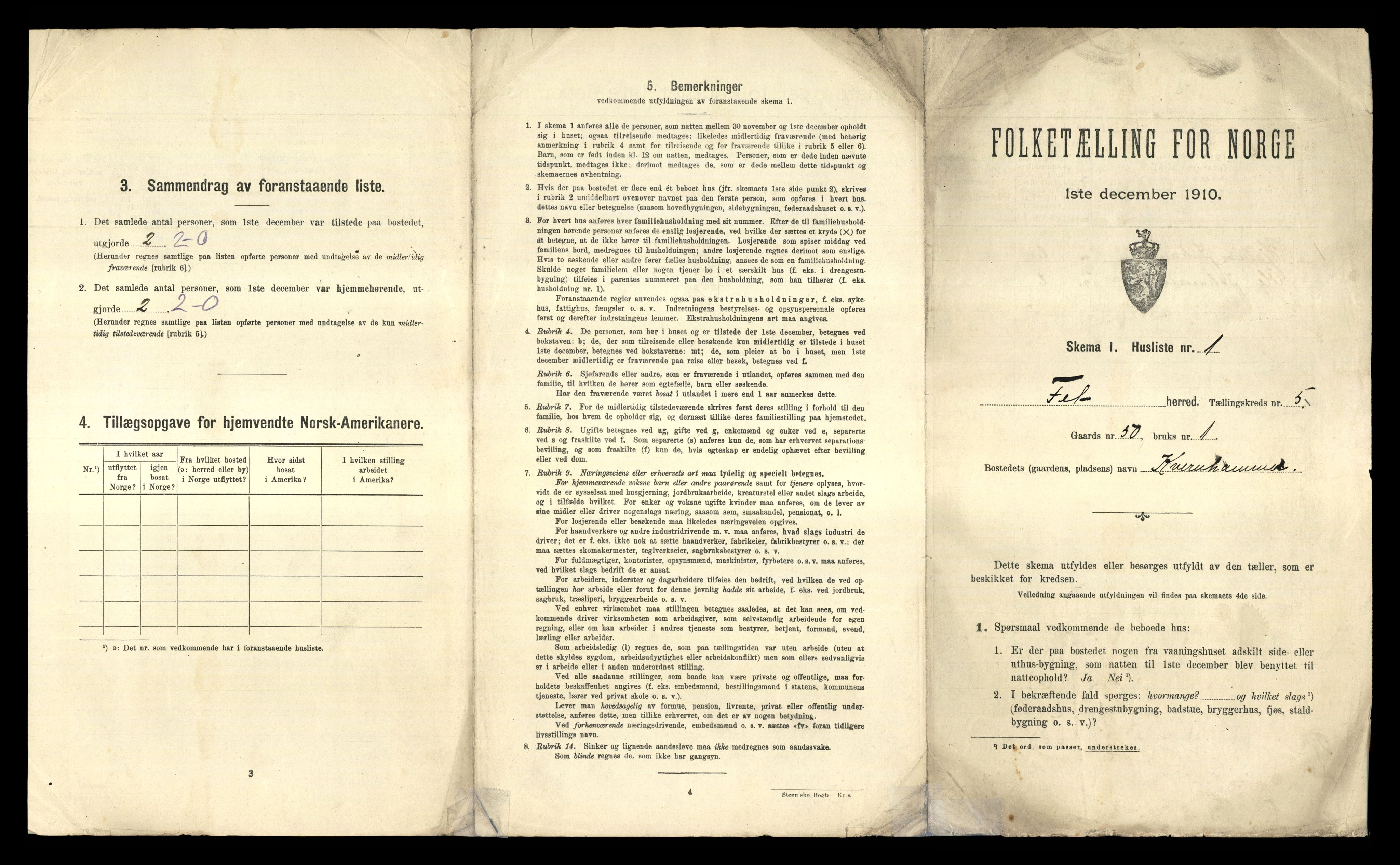 RA, 1910 census for Fet, 1910, p. 749