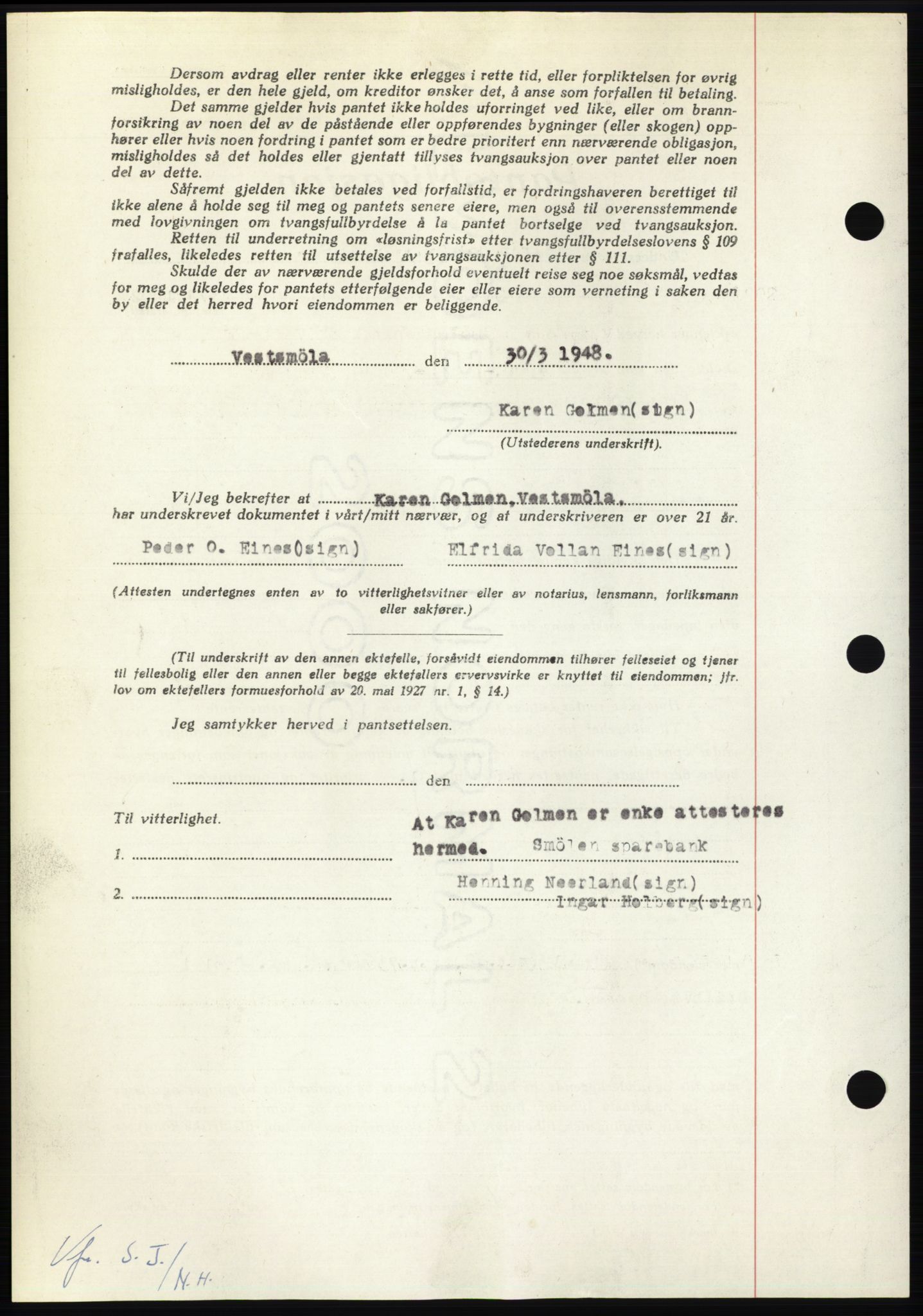 Nordmøre sorenskriveri, AV/SAT-A-4132/1/2/2Ca: Mortgage book no. B98, 1948-1948, Diary no: : 727/1948