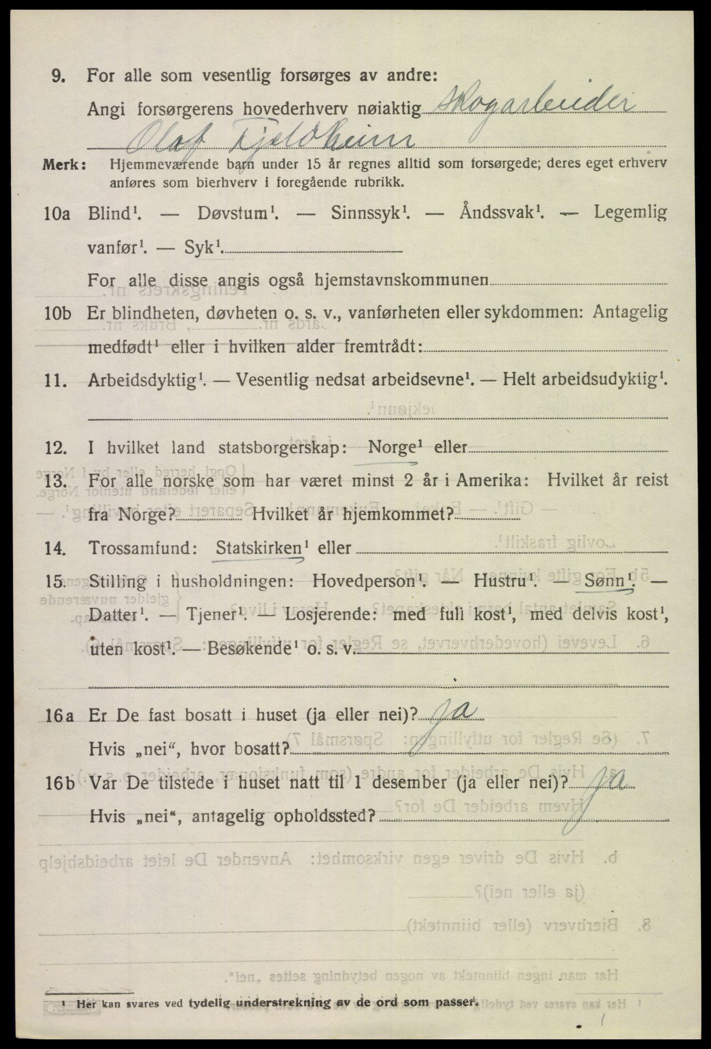 SAK, 1920 census for Holt, 1920, p. 5731