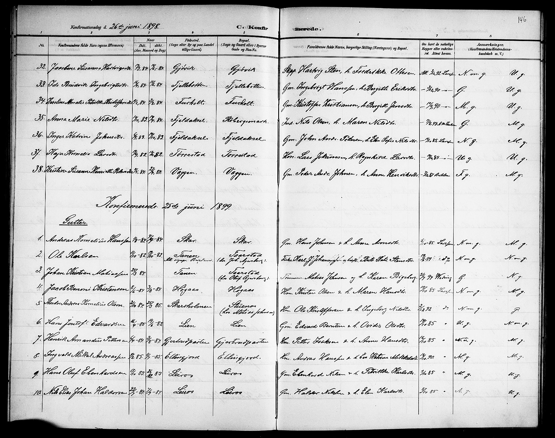 Ministerialprotokoller, klokkerbøker og fødselsregistre - Nordland, AV/SAT-A-1459/863/L0915: Parish register (copy) no. 863C05, 1898-1907, p. 146