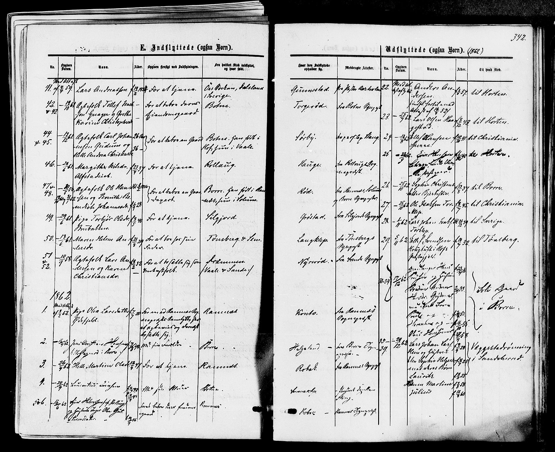 Våle kirkebøker, AV/SAKO-A-334/F/Fa/L0010: Parish register (official) no. I 10, 1861-1877, p. 342