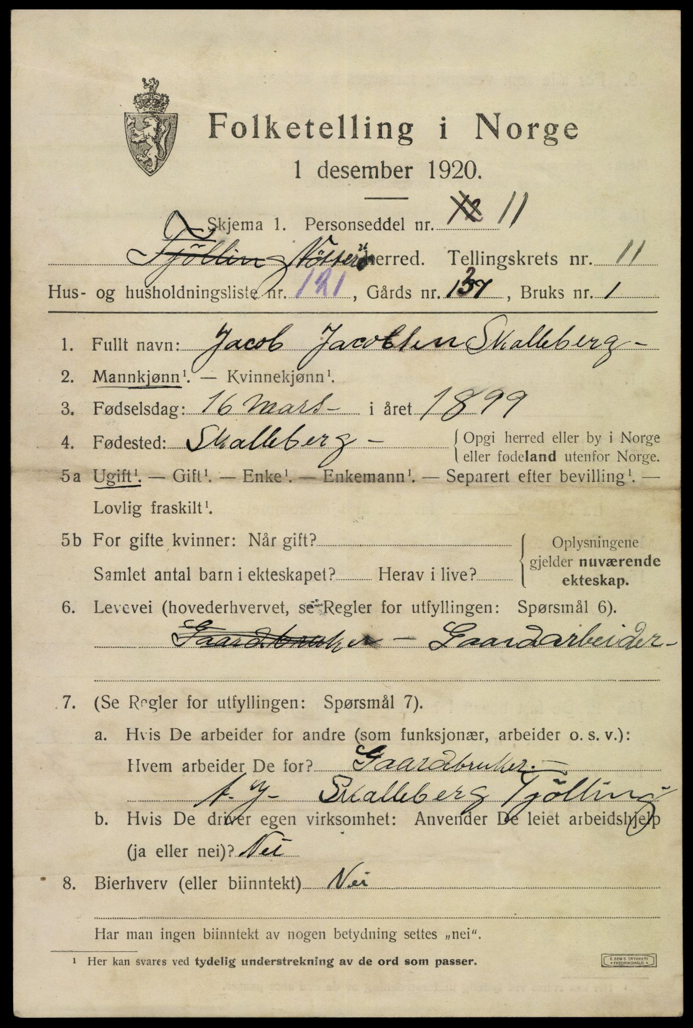 SAKO, 1920 census for Nøtterøy, 1920, p. 14687