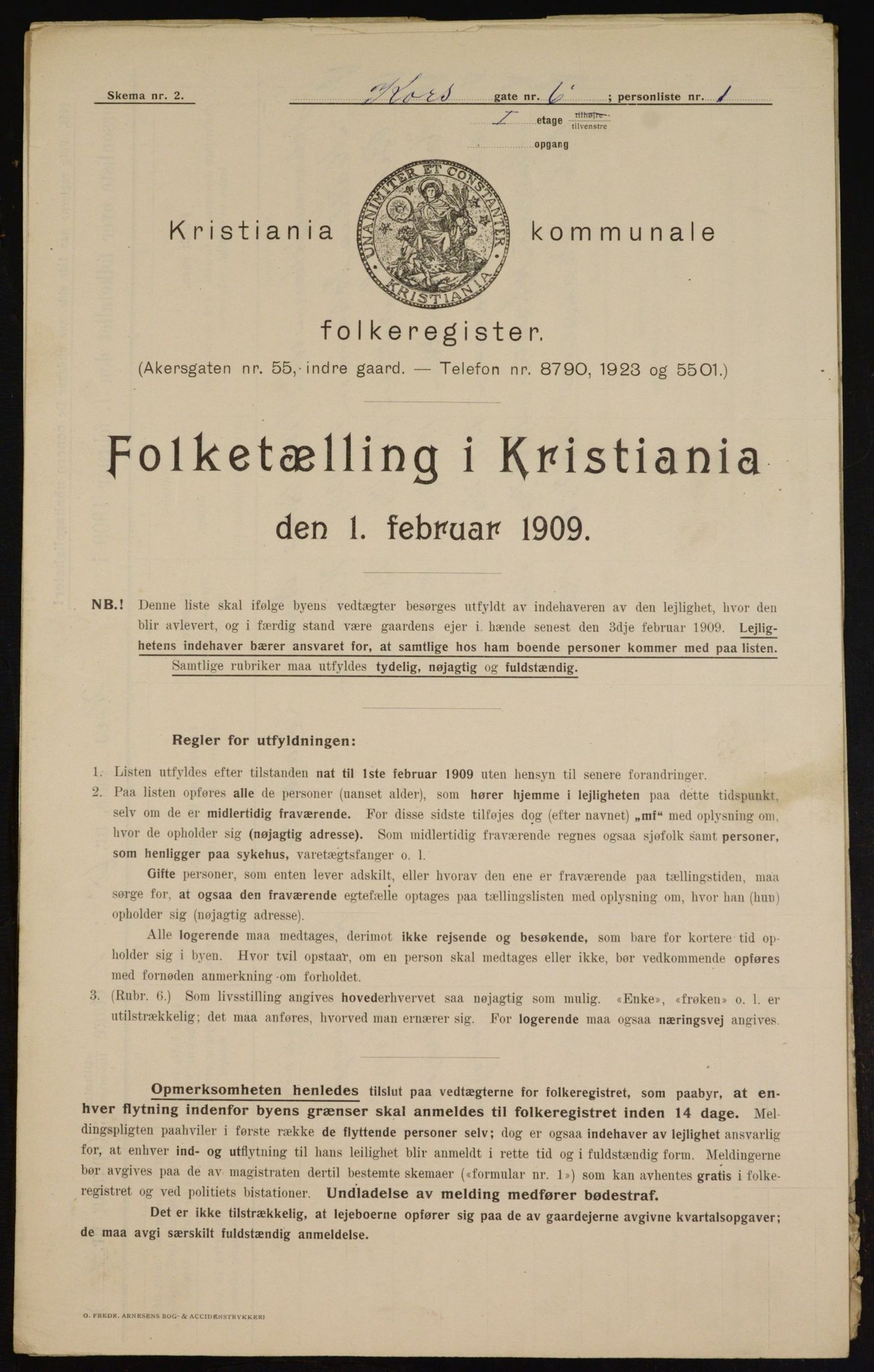 OBA, Municipal Census 1909 for Kristiania, 1909, p. 49038