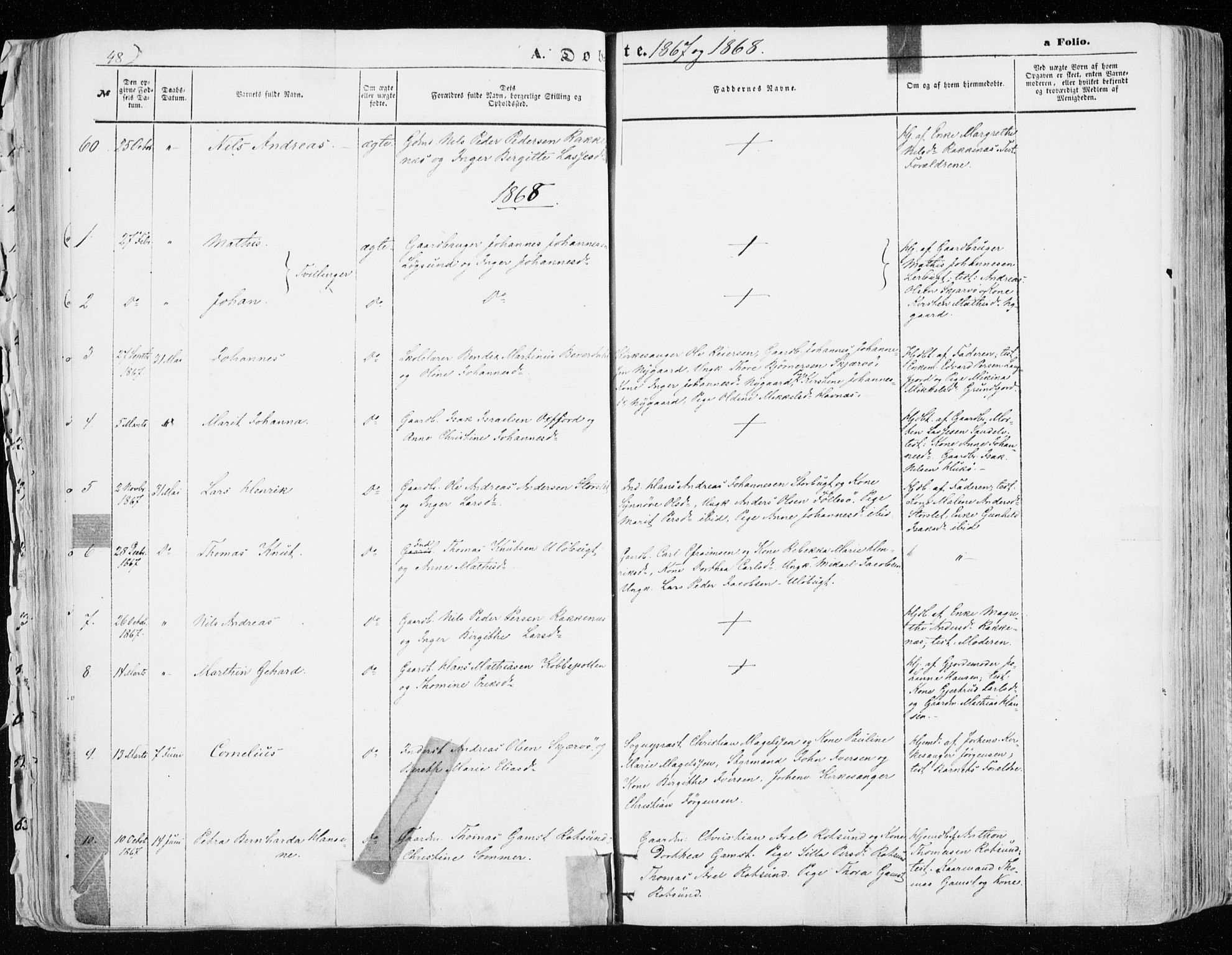 Skjervøy sokneprestkontor, SATØ/S-1300/H/Ha/Haa/L0007kirke: Parish register (official) no. 7, 1860-1870, p. 48