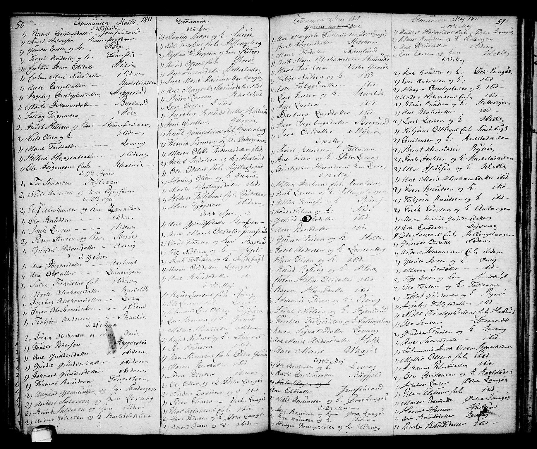 Kragerø kirkebøker, SAKO/A-278/G/Ga/L0001: Parish register (copy) no. 1 /2, 1806-1811, p. 50-51