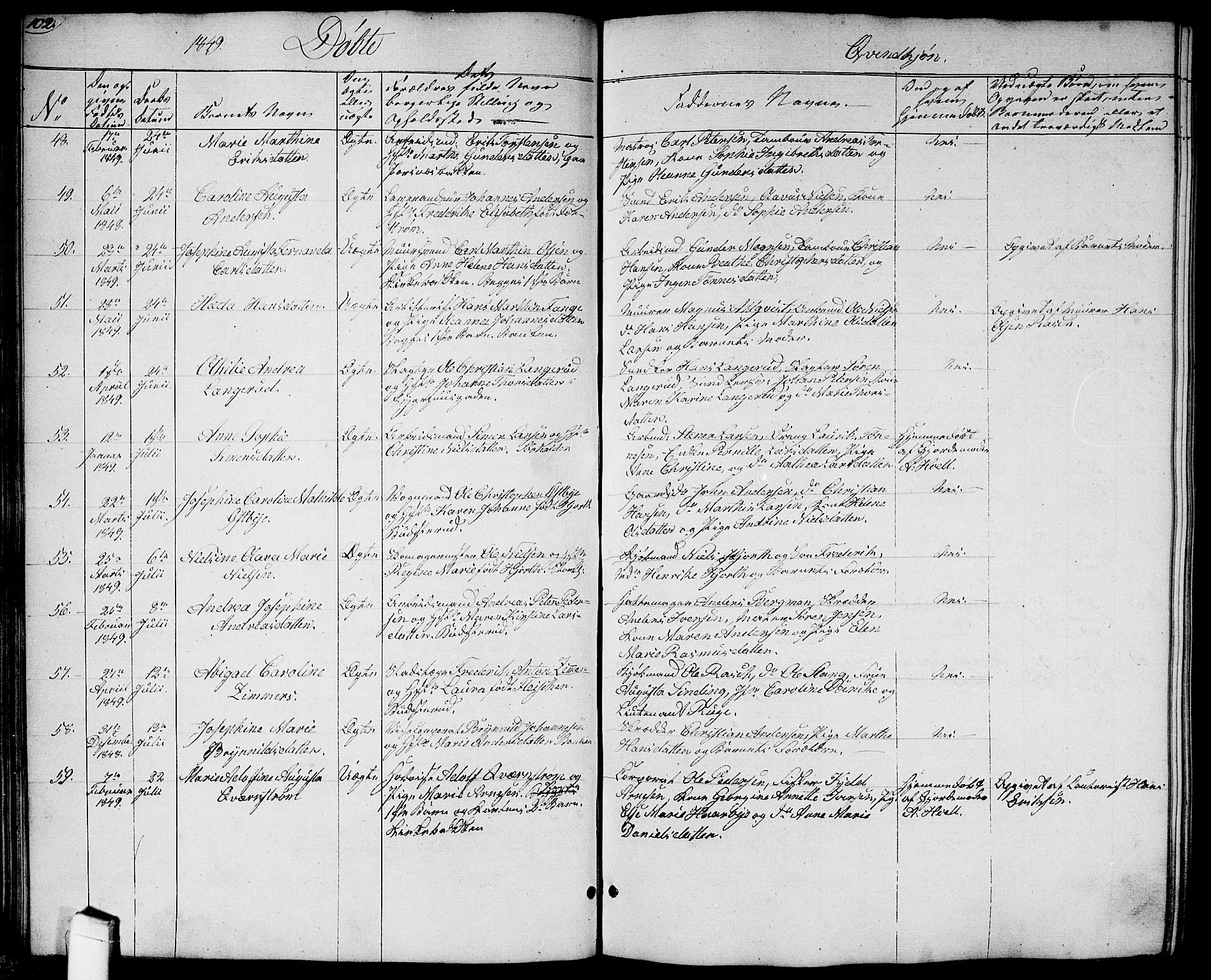 Halden prestekontor Kirkebøker, SAO/A-10909/G/Ga/L0004: Parish register (copy) no. 4, 1845-1854, p. 102
