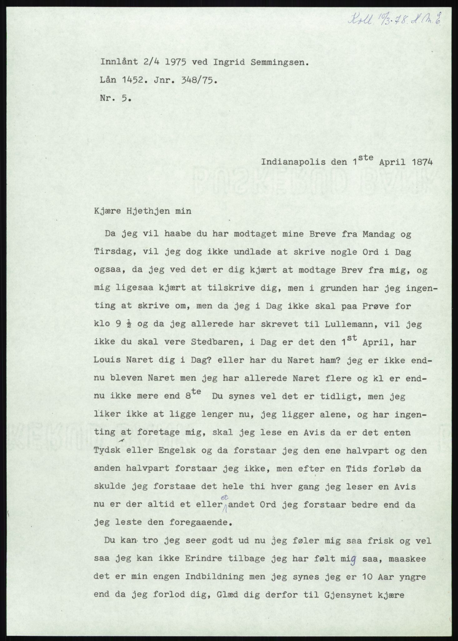 Samlinger til kildeutgivelse, Amerikabrevene, AV/RA-EA-4057/F/L0008: Innlån fra Hedmark: Gamkind - Semmingsen, 1838-1914, p. 129