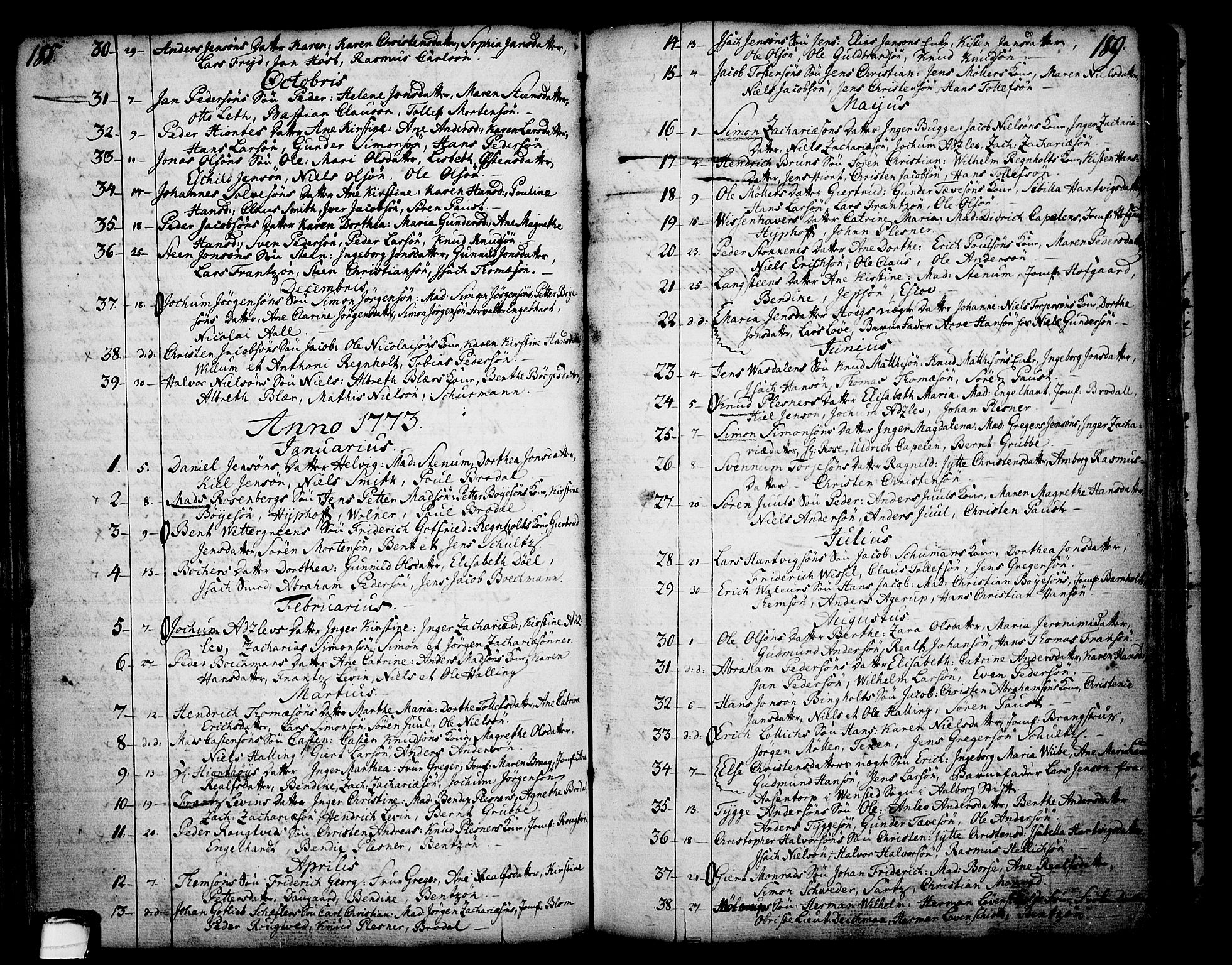 Skien kirkebøker, SAKO/A-302/F/Fa/L0003: Parish register (official) no. 3, 1755-1791, p. 188-189