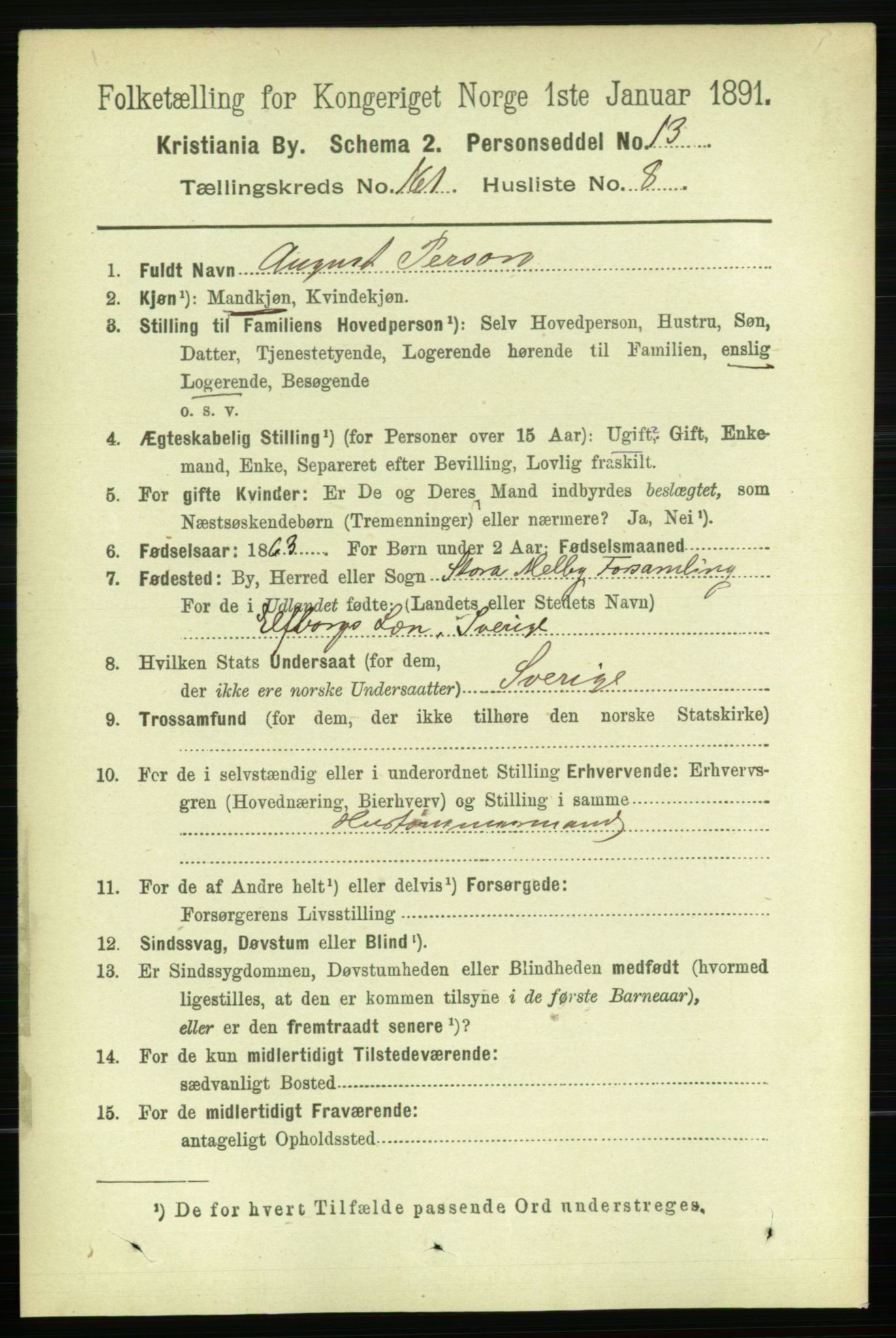 RA, 1891 census for 0301 Kristiania, 1891, p. 91766