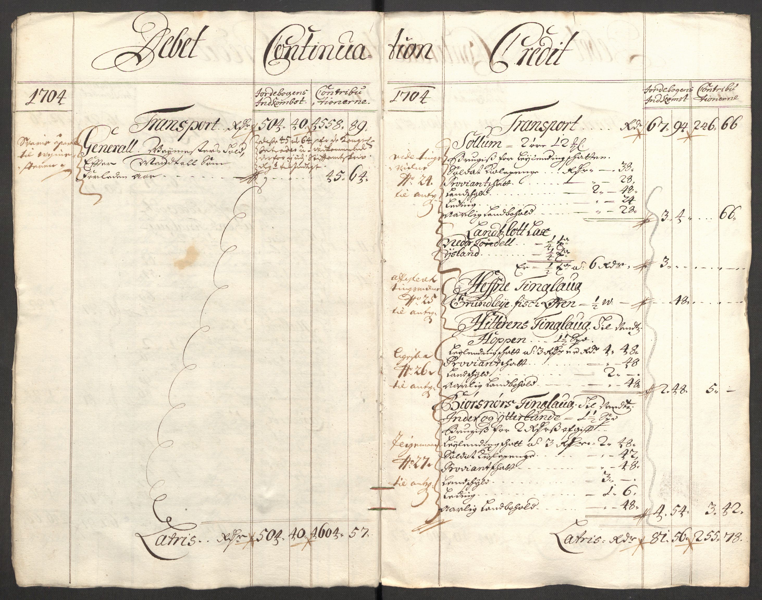 Rentekammeret inntil 1814, Reviderte regnskaper, Fogderegnskap, AV/RA-EA-4092/R57/L3856: Fogderegnskap Fosen, 1704-1705, p. 7