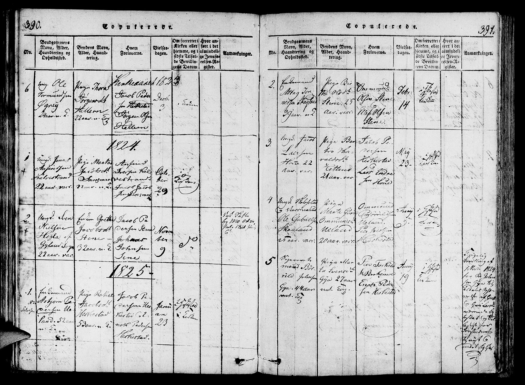 Lund sokneprestkontor, SAST/A-101809/S06/L0006: Parish register (official) no. A 6, 1816-1839, p. 390-391