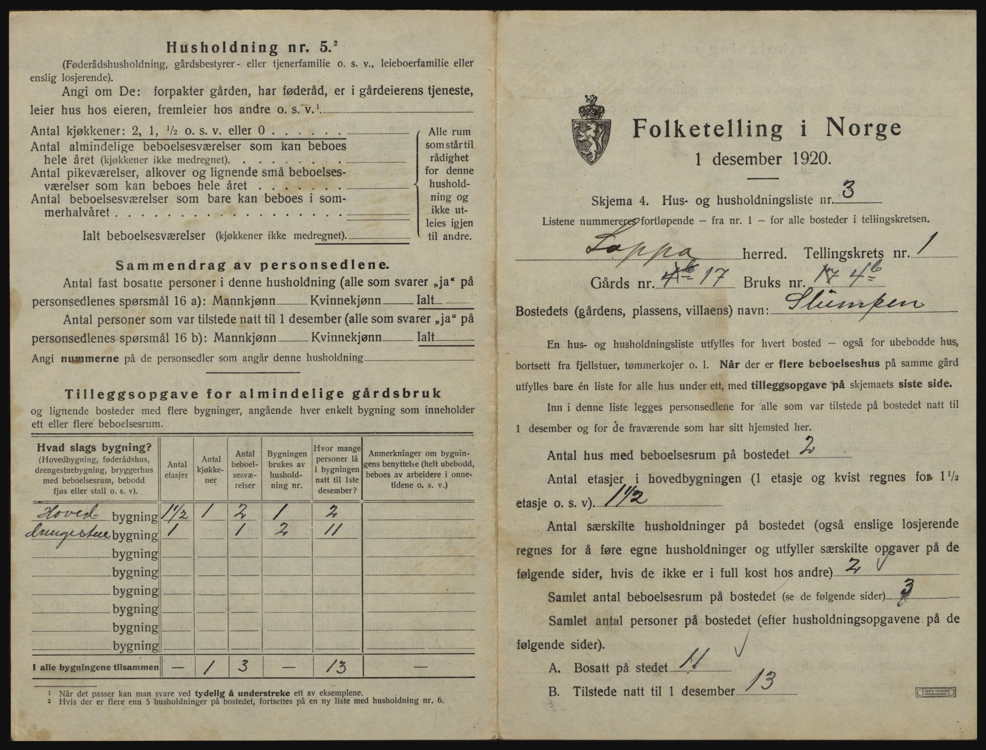 SATØ, 1920 census for Loppa, 1920, p. 38