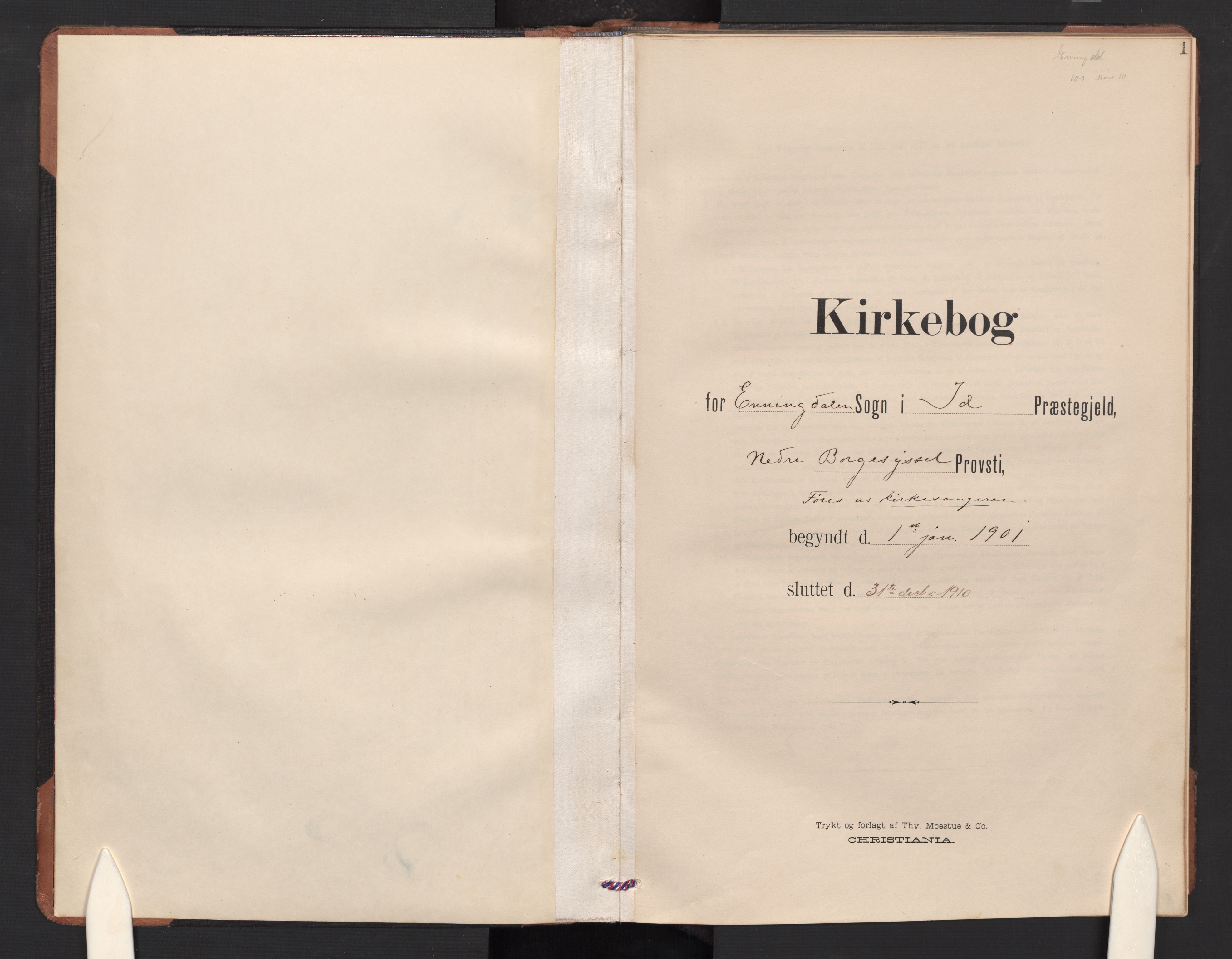 Idd prestekontor Kirkebøker, AV/SAO-A-10911/G/Gc/L0001: Parish register (copy) no. III 1, 1901-1910, p. 1