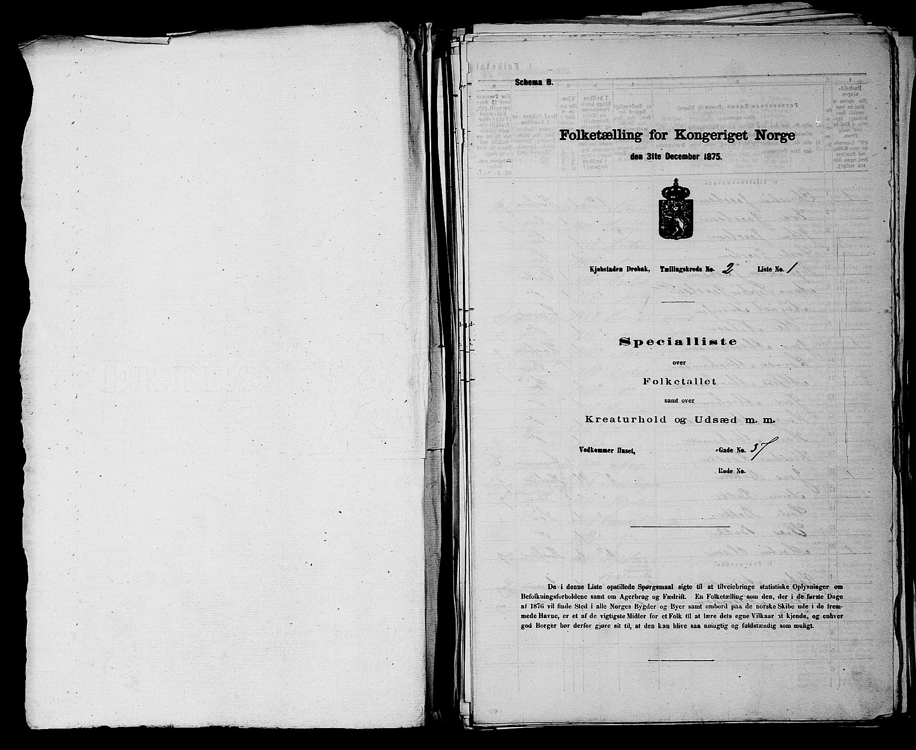 RA, 1875 census for 0203B Drøbak/Drøbak, 1875, p. 91