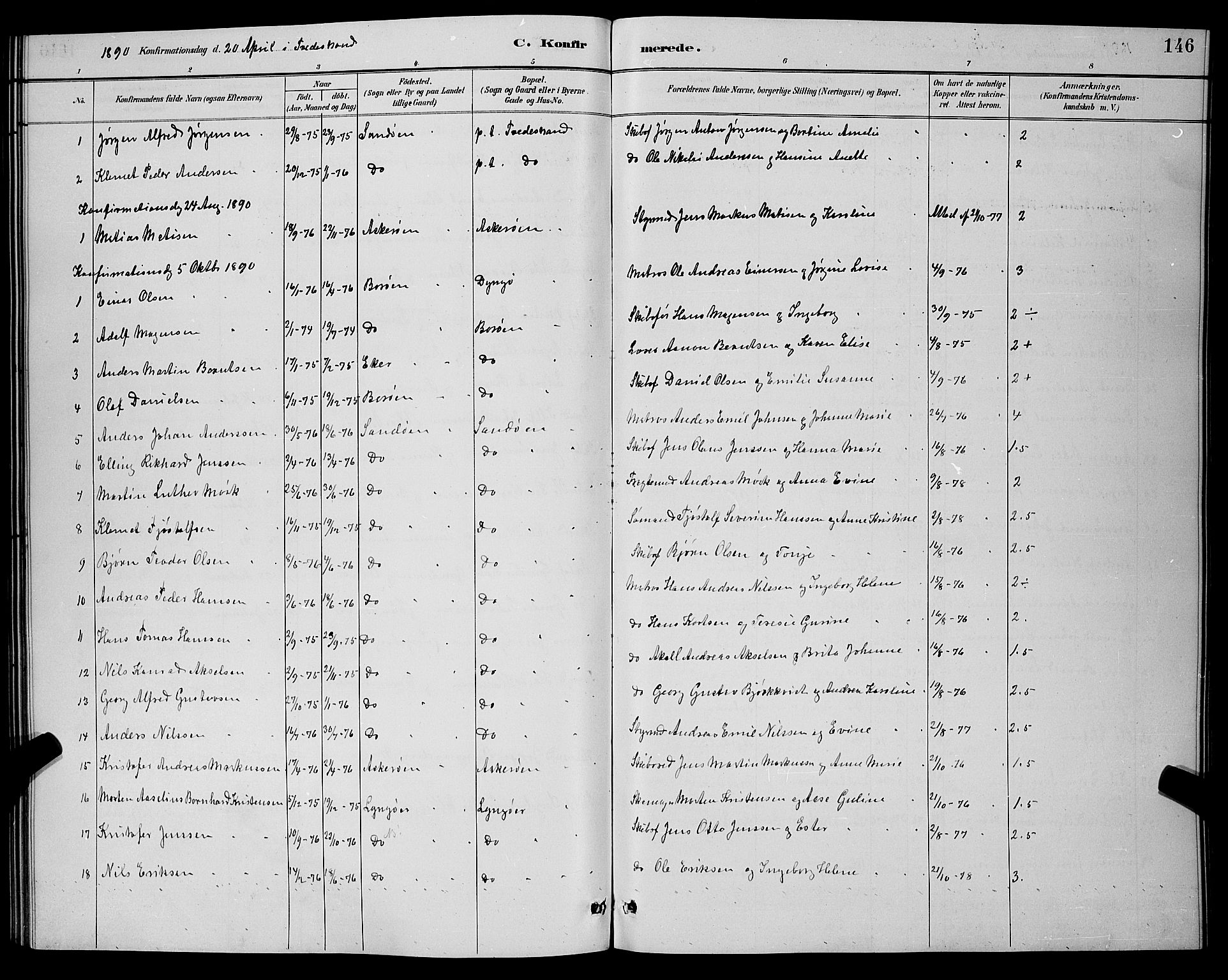 Dypvåg sokneprestkontor, AV/SAK-1111-0007/F/Fb/Fba/L0013: Parish register (copy) no. B 13, 1887-1900, p. 146