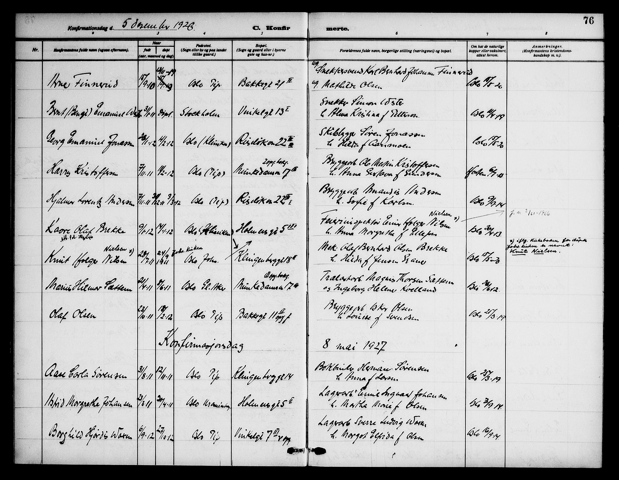 Piperviken prestekontor Kirkebøker, AV/SAO-A-10874/F/L0001: Parish register (official) no. 1, 1911-1958, p. 76