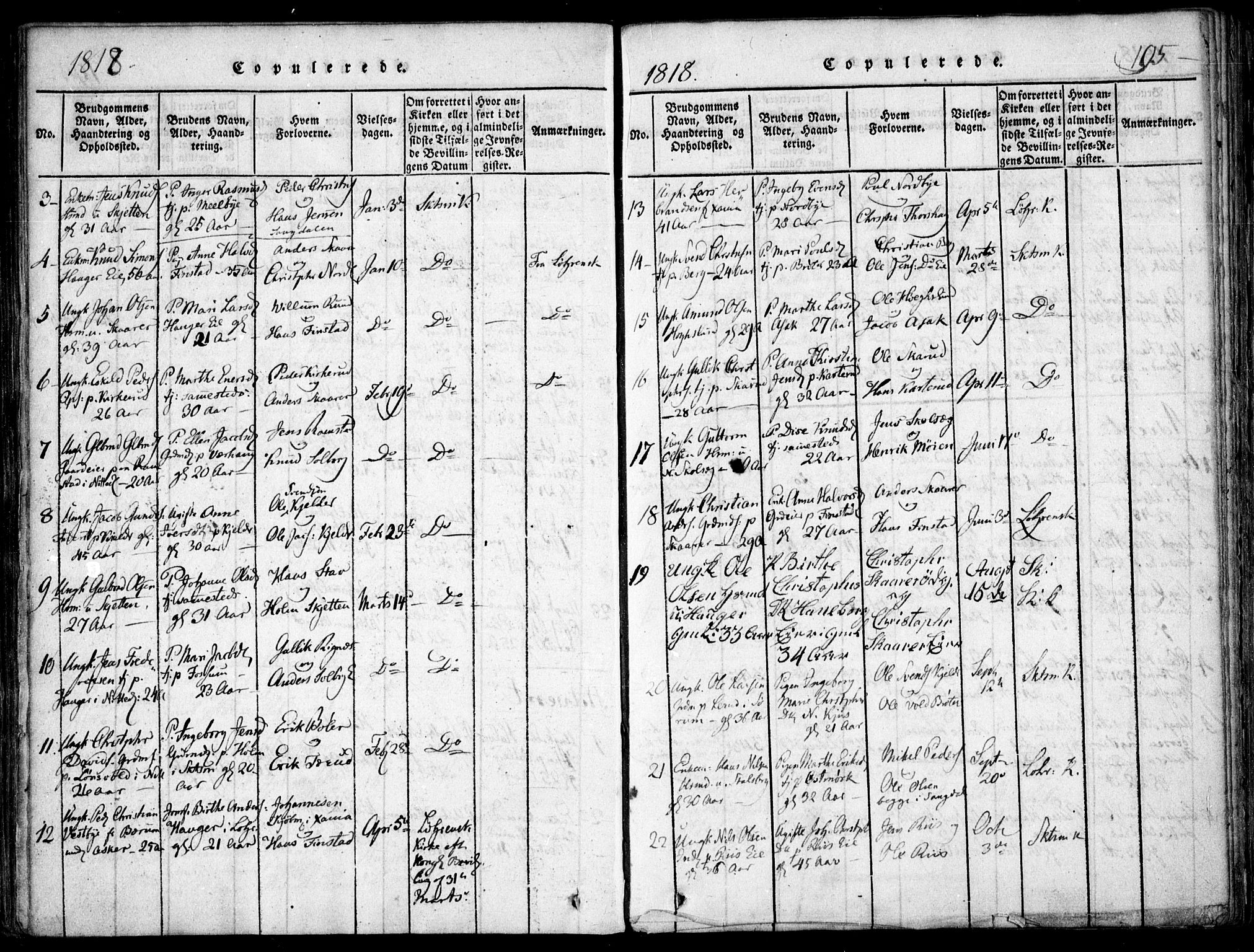 Skedsmo prestekontor Kirkebøker, SAO/A-10033a/F/Fa/L0008: Parish register (official) no. I 8, 1815-1829, p. 195