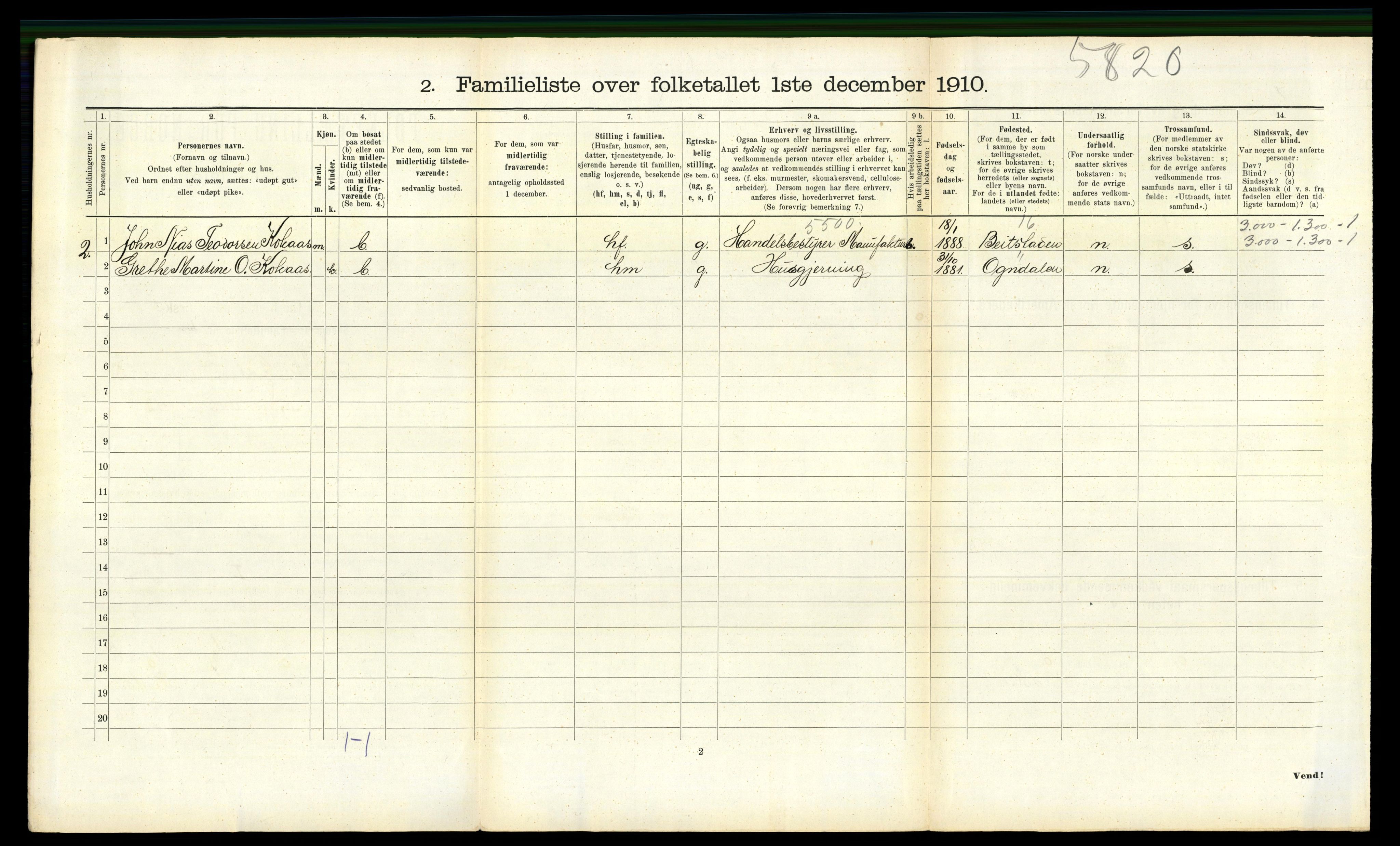 RA, 1910 census for Steinkjer, 1910, p. 679