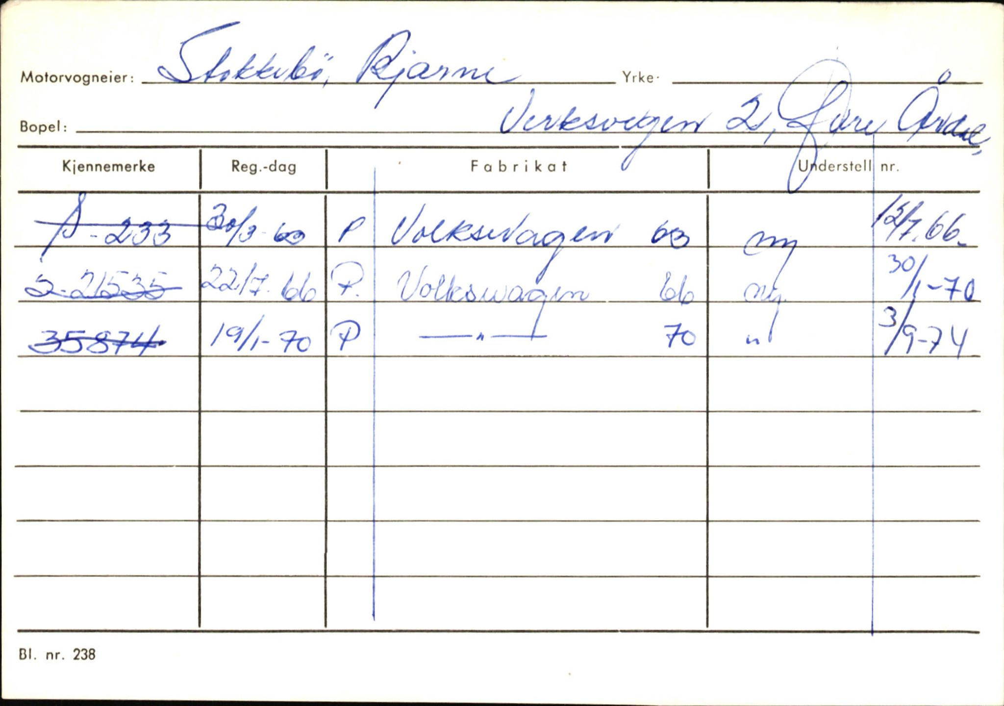 Statens vegvesen, Sogn og Fjordane vegkontor, SAB/A-5301/4/F/L0146: Registerkort Årdal R-Å samt diverse kort, 1945-1975, p. 626