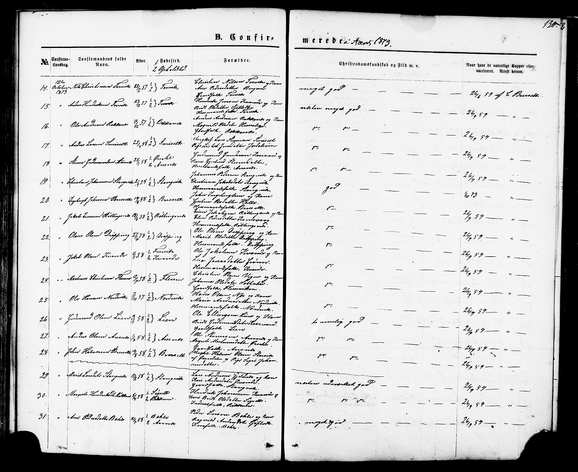 Ministerialprotokoller, klokkerbøker og fødselsregistre - Møre og Romsdal, AV/SAT-A-1454/592/L1027: Parish register (official) no. 592A05, 1865-1878, p. 130