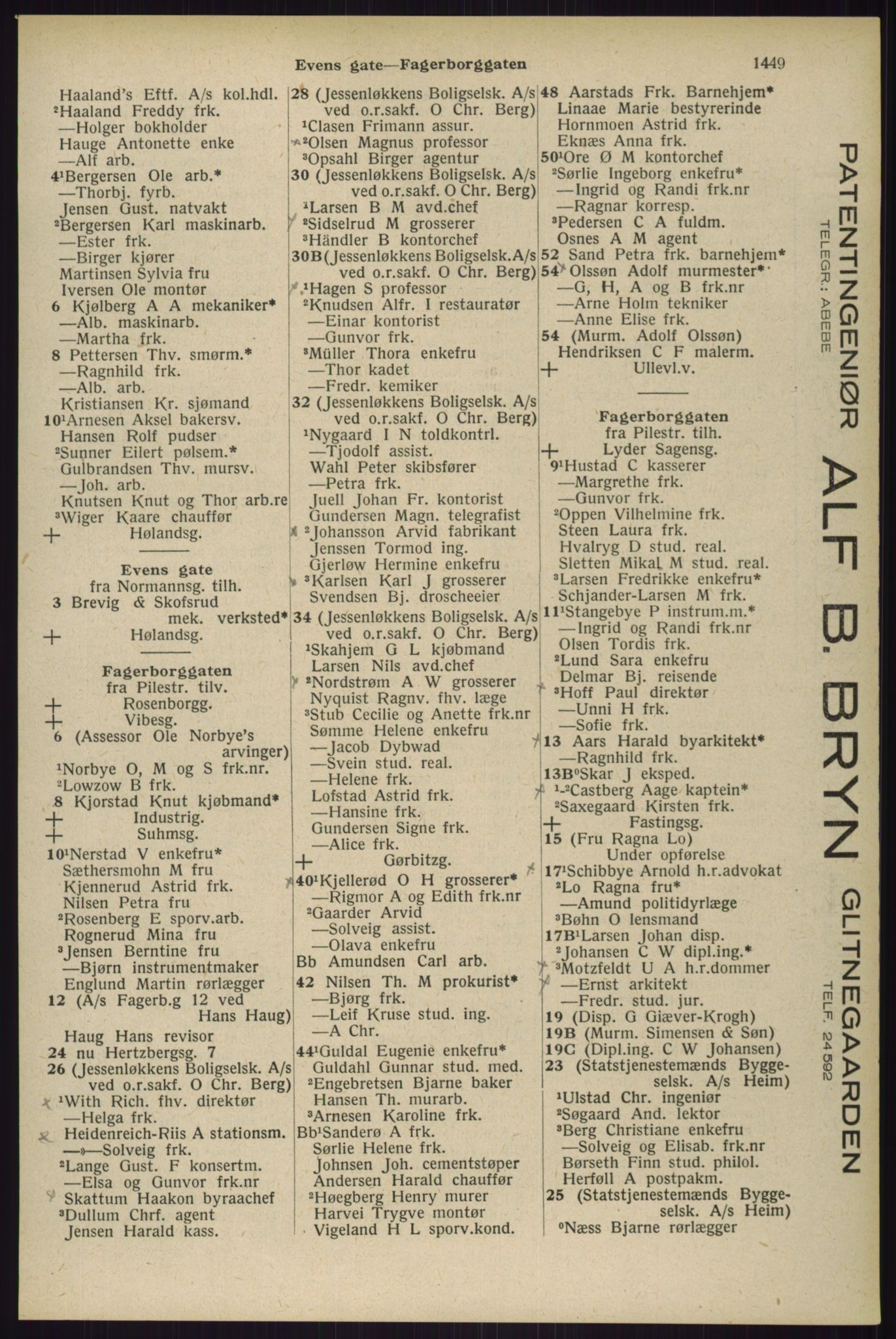Kristiania/Oslo adressebok, PUBL/-, 1929, p. 1449