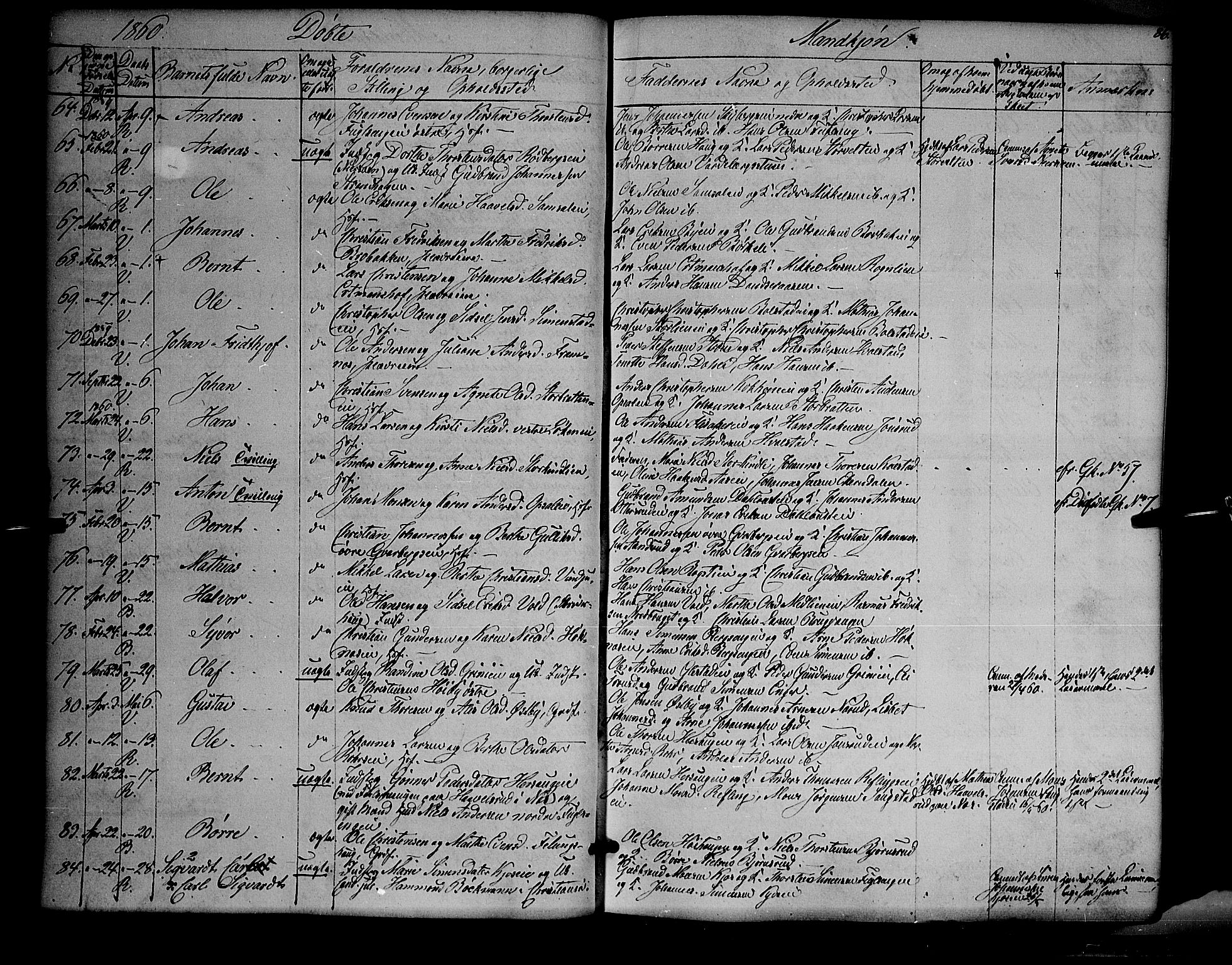 Ringsaker prestekontor, SAH/PREST-014/K/Ka/L0009: Parish register (official) no. 9, 1850-1860, p. 86