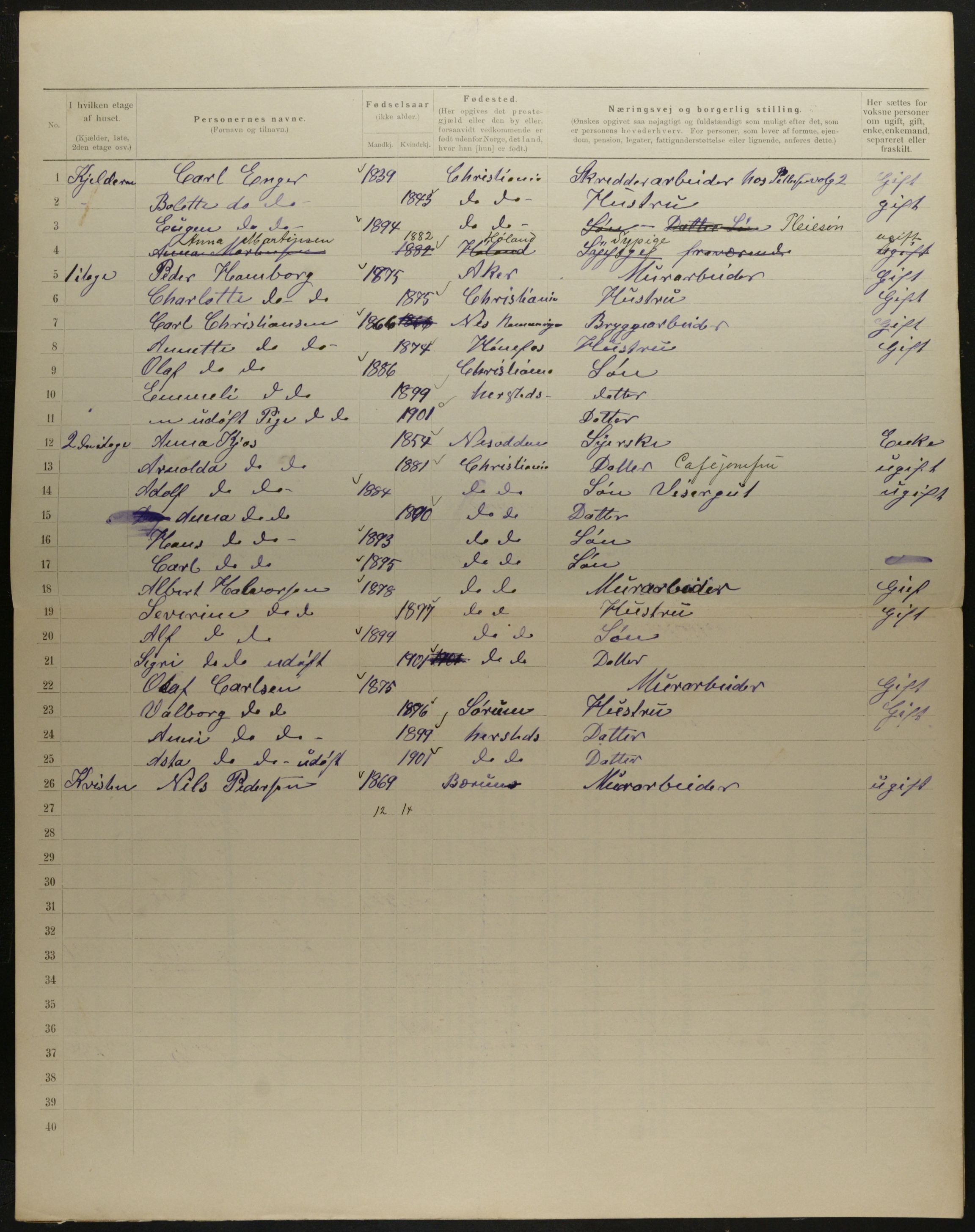 OBA, Municipal Census 1901 for Kristiania, 1901, p. 7470