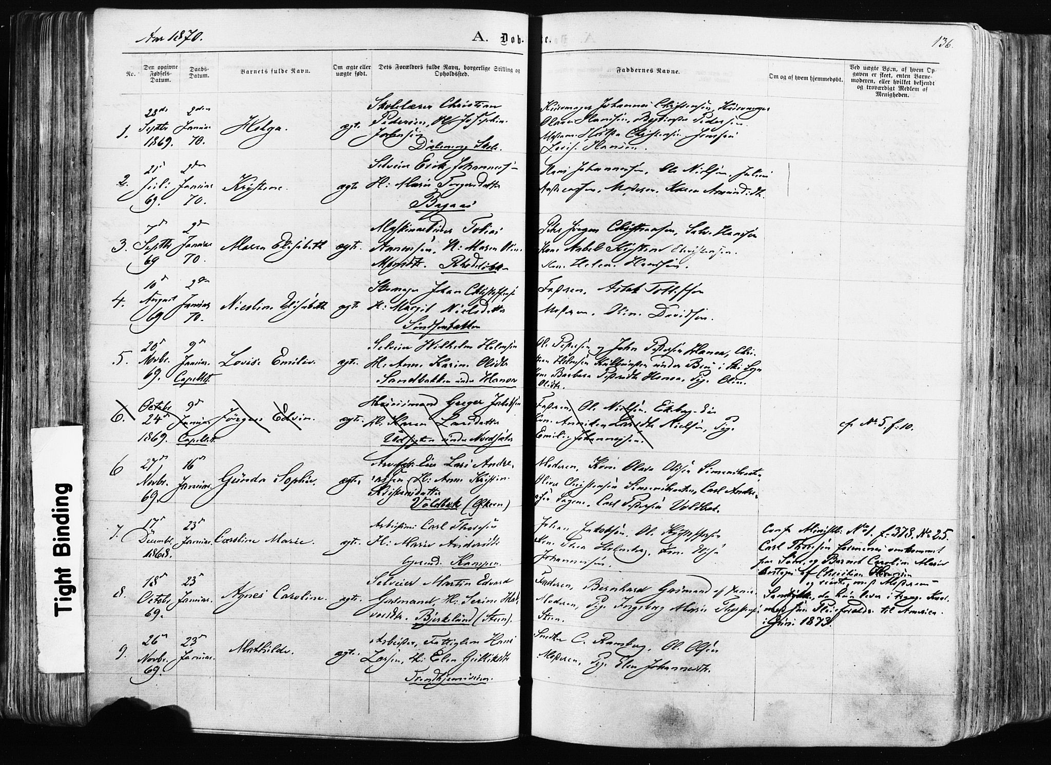 Østre Aker prestekontor Kirkebøker, SAO/A-10840/F/Fa/L0003: Parish register (official) no. I 3, 1869-1875, p. 136