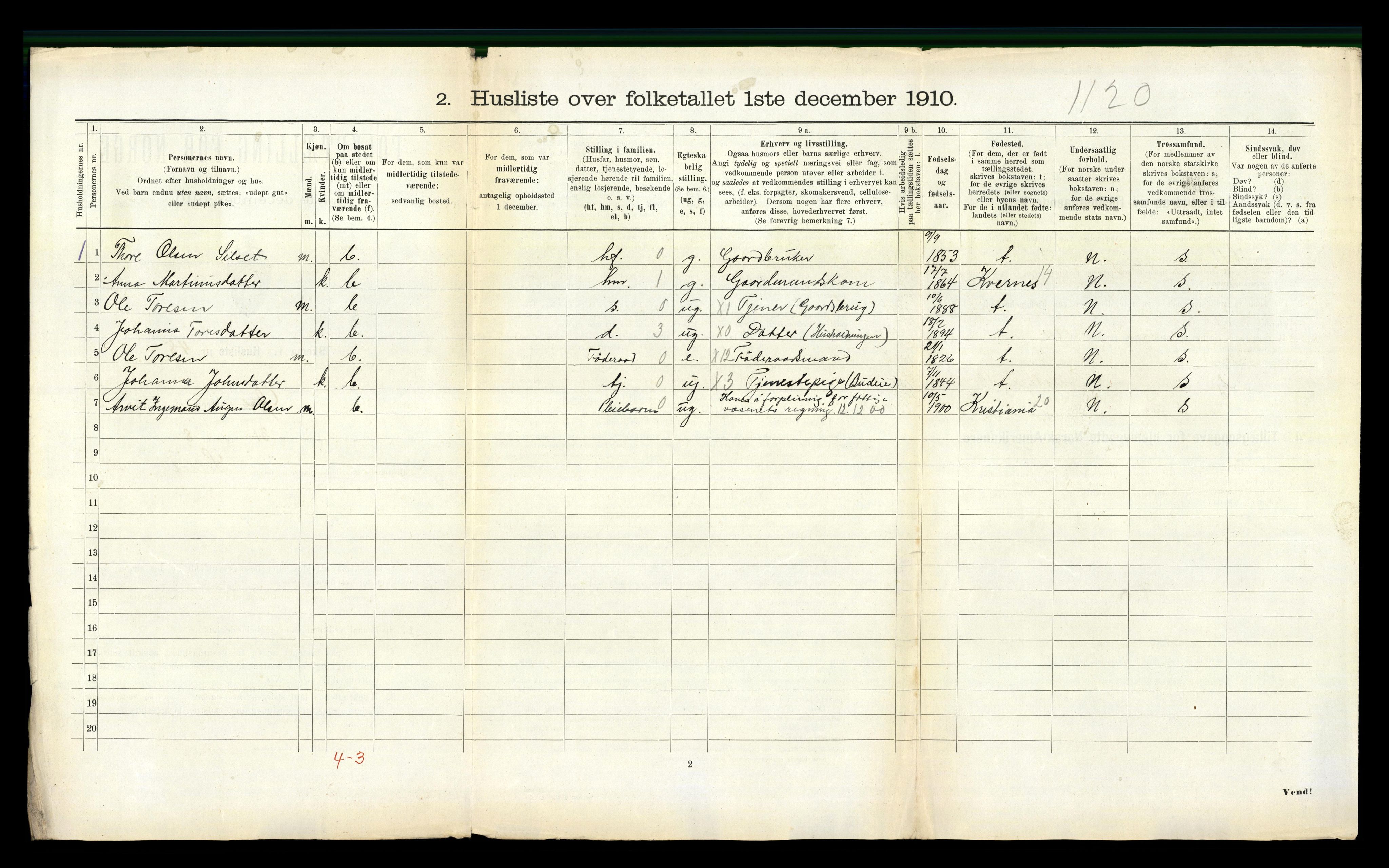 RA, 1910 census for Øre, 1910, p. 496