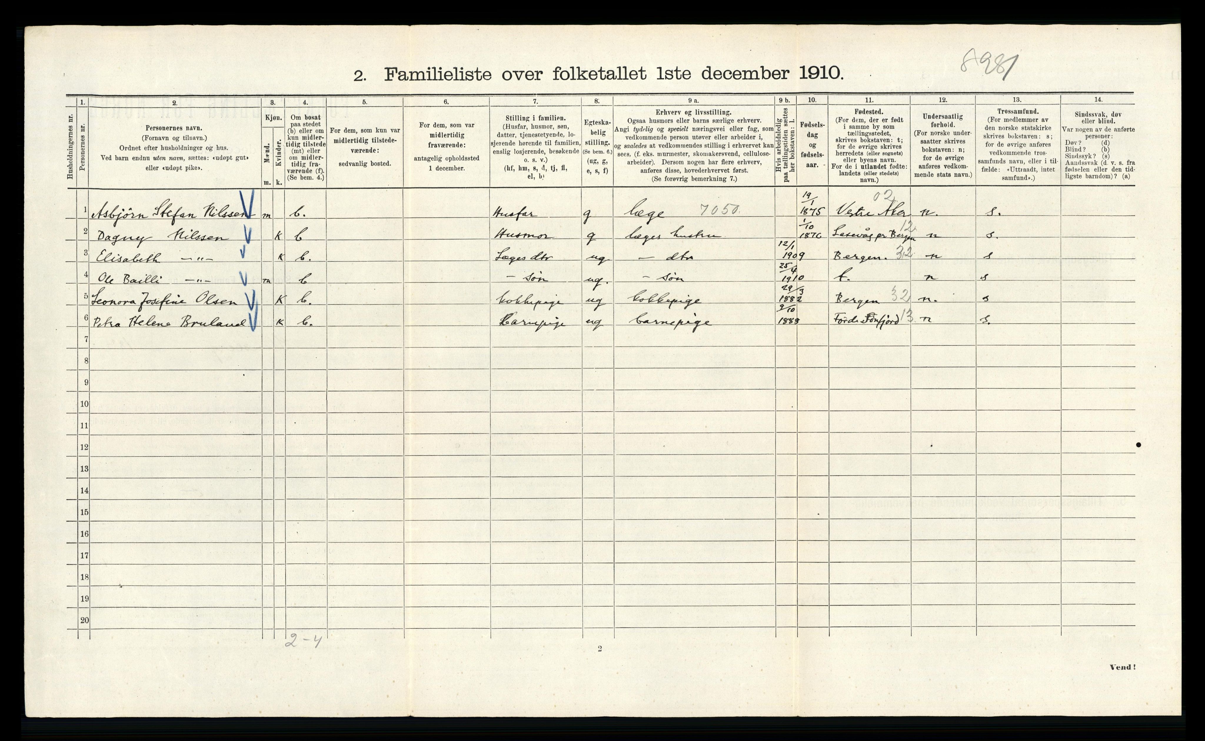 RA, 1910 census for Kristiania, 1910, p. 97660