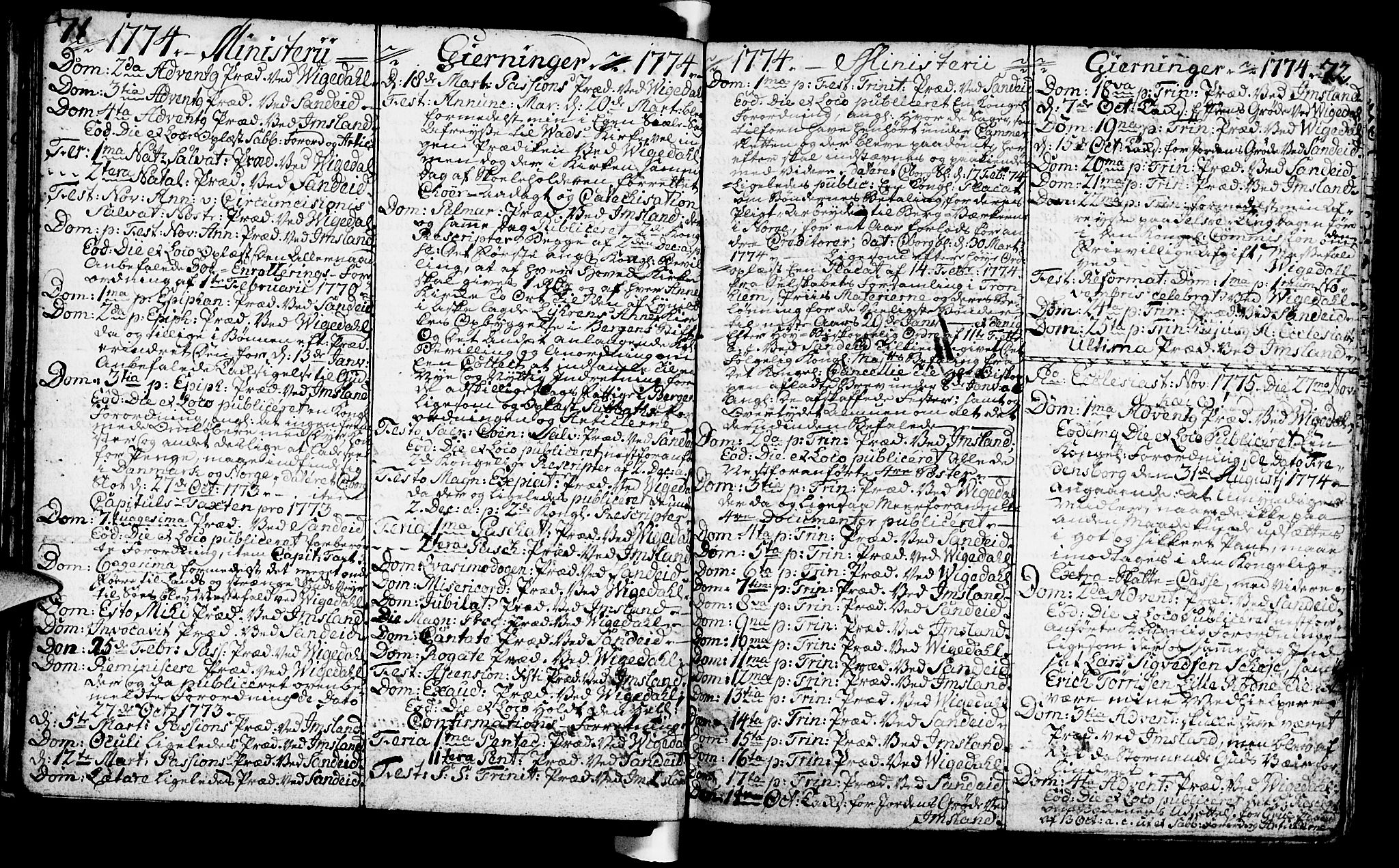 Vikedal sokneprestkontor, AV/SAST-A-101840/01/IV: Parish register (official) no. A 1, 1737-1778, p. 71-72