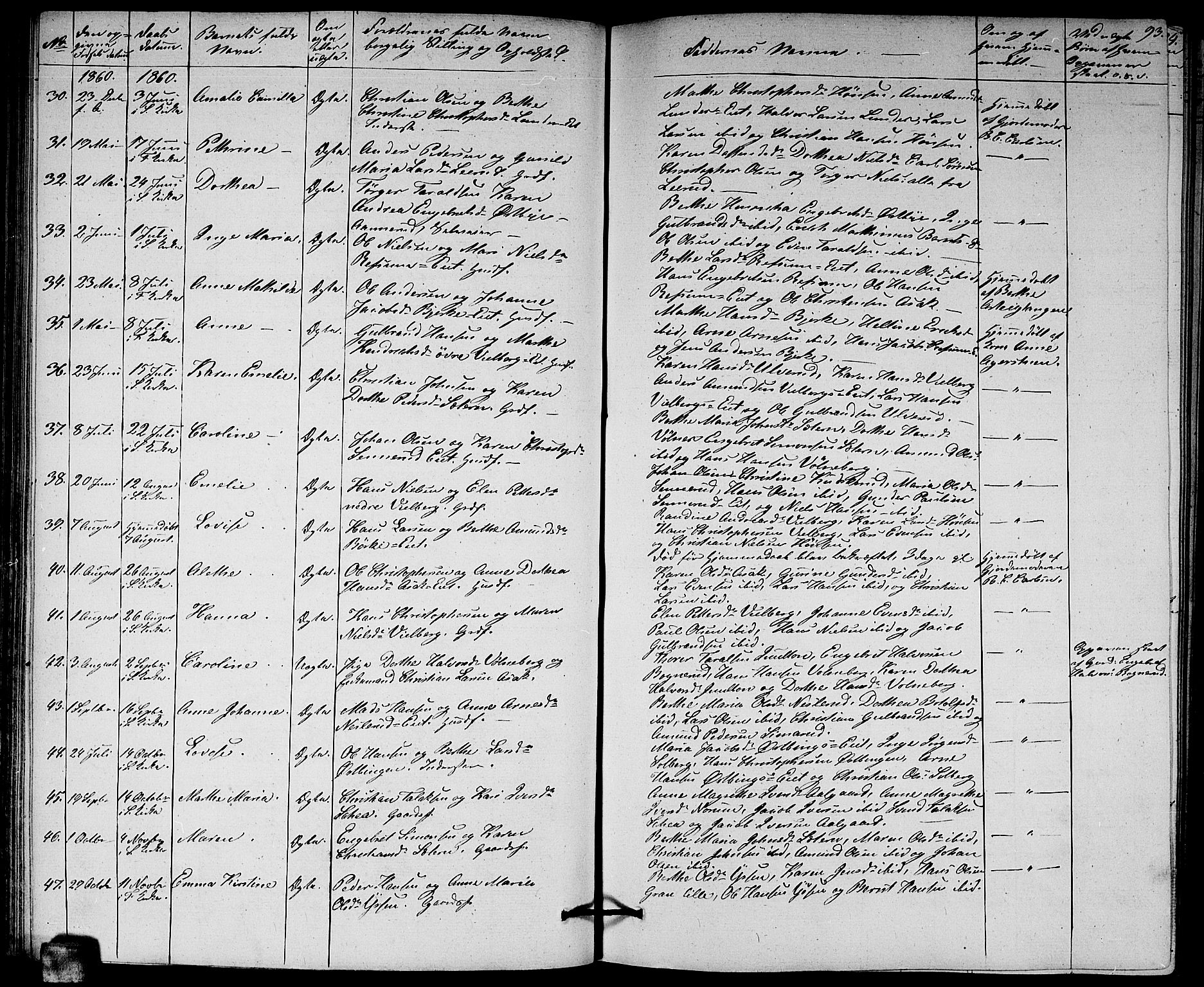 Sørum prestekontor Kirkebøker, AV/SAO-A-10303/G/Ga/L0003: Parish register (copy) no. I 3, 1846-1863, p. 93