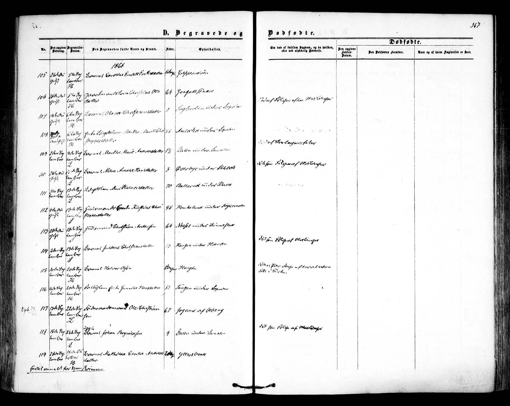 Høland prestekontor Kirkebøker, AV/SAO-A-10346a/F/Fa/L0011: Parish register (official) no. I 11, 1862-1869, p. 367