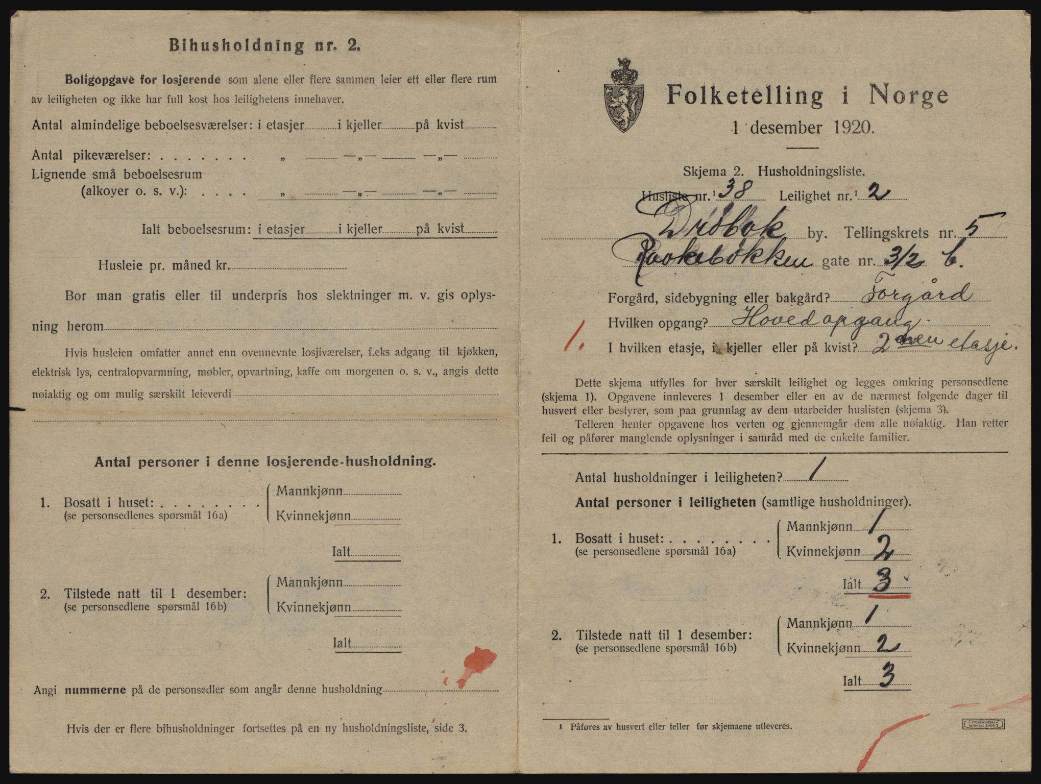 SAO, 1920 census for Drøbak, 1920, p. 1529