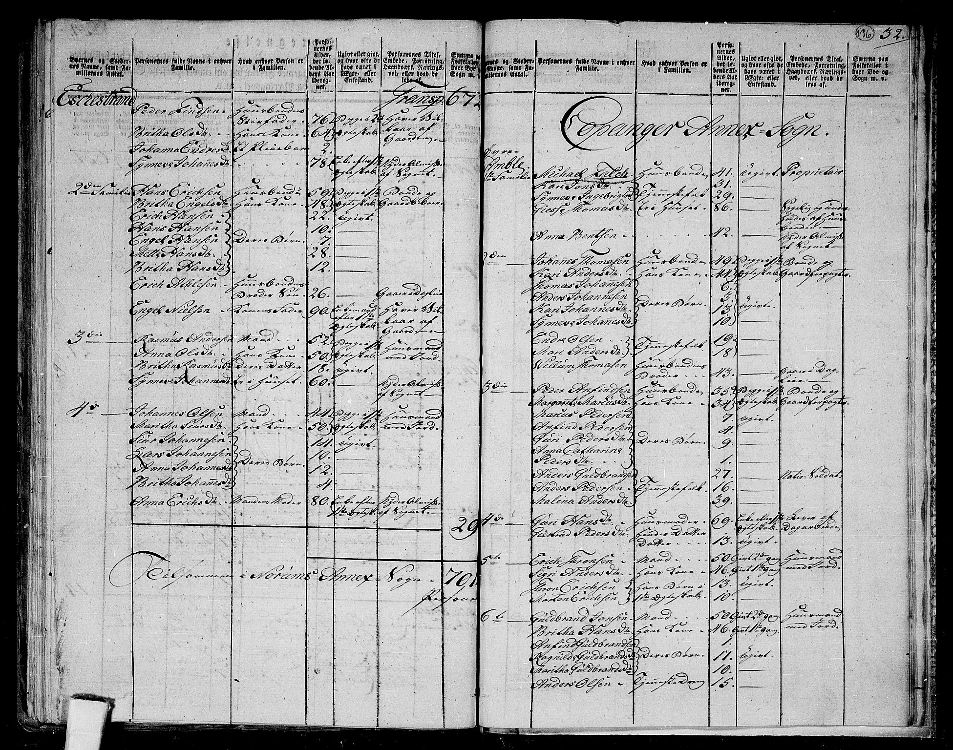 RA, 1801 census for 1420P Sogndal, 1801, p. 135b-136a