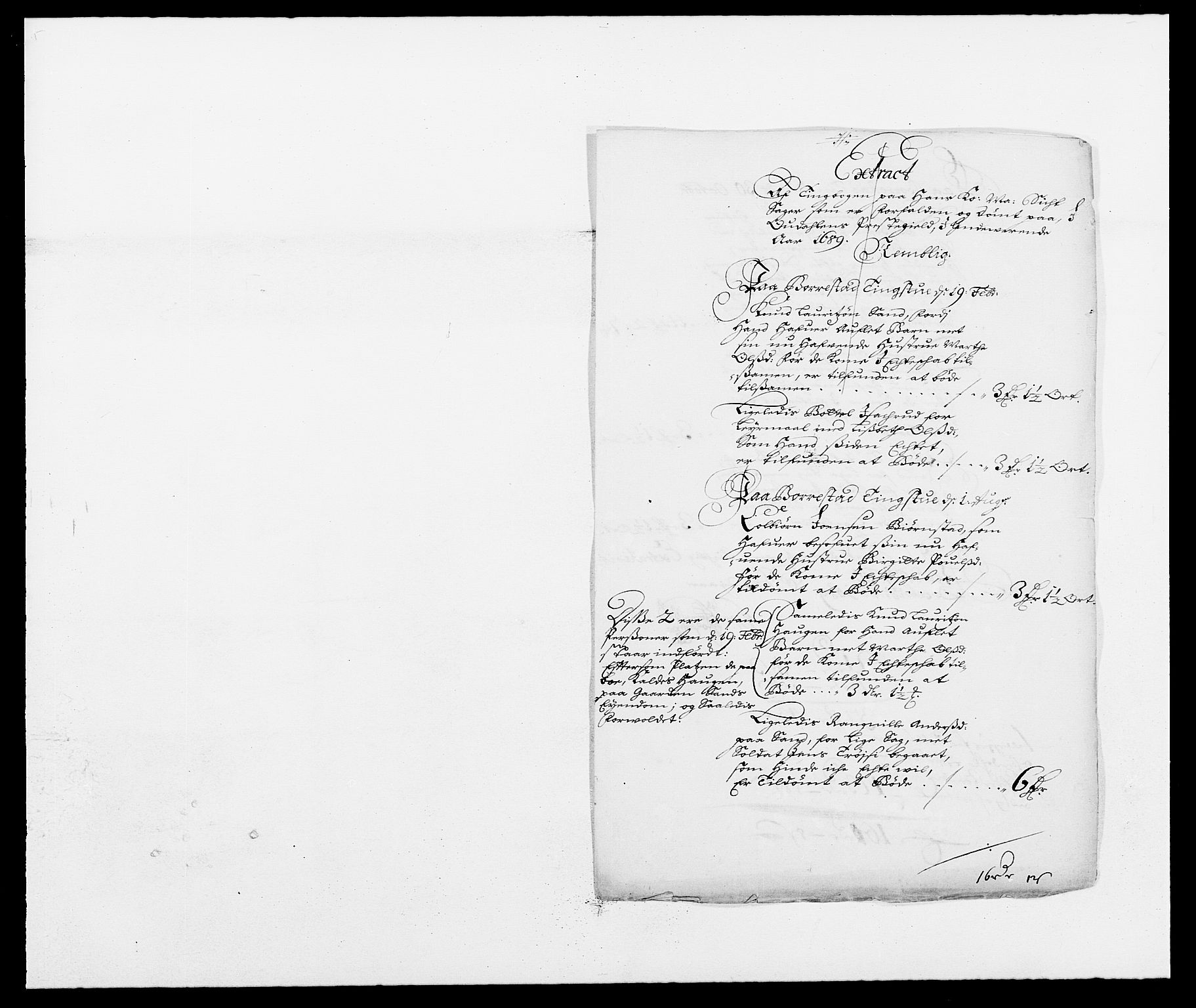 Rentekammeret inntil 1814, Reviderte regnskaper, Fogderegnskap, AV/RA-EA-4092/R13/L0827: Fogderegnskap Solør, Odal og Østerdal, 1689, p. 229