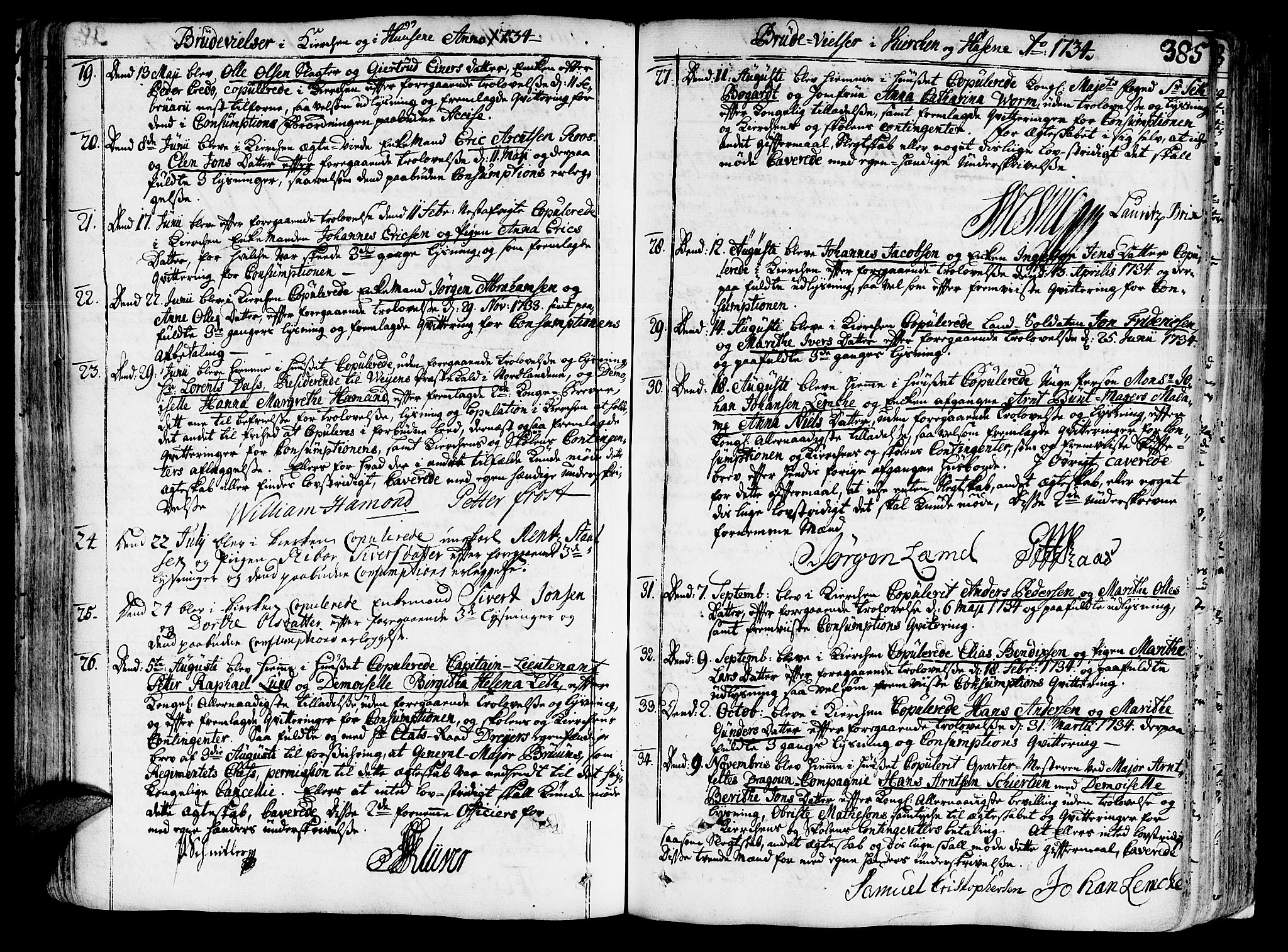 Ministerialprotokoller, klokkerbøker og fødselsregistre - Sør-Trøndelag, SAT/A-1456/602/L0103: Parish register (official) no. 602A01, 1732-1774, p. 385