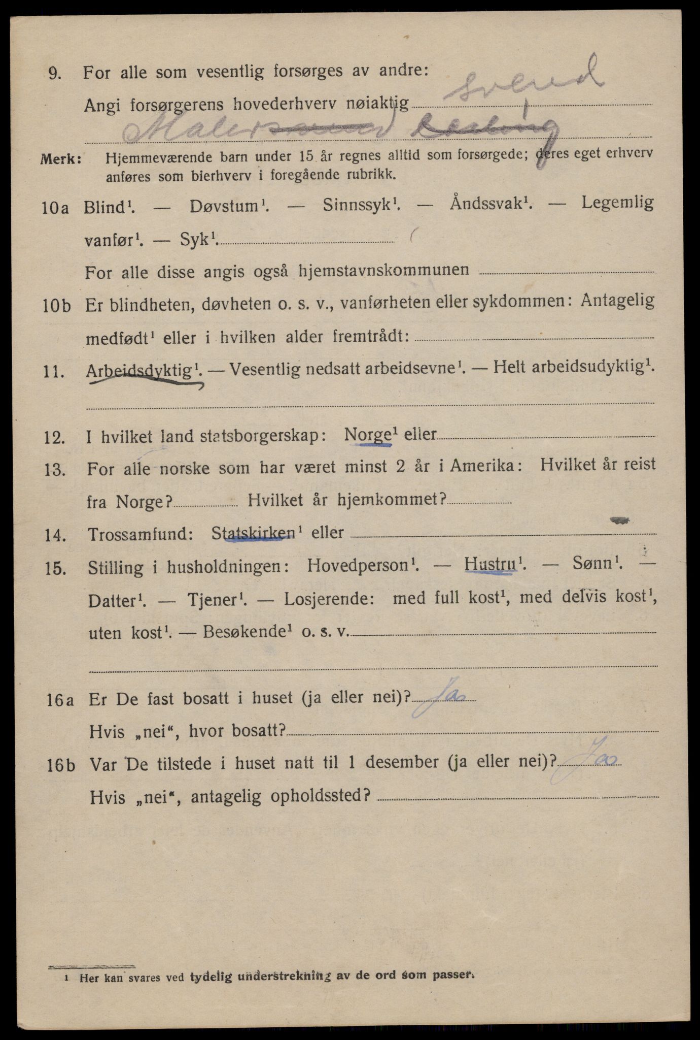 SAST, 1920 census for Stavanger, 1920, p. 84963