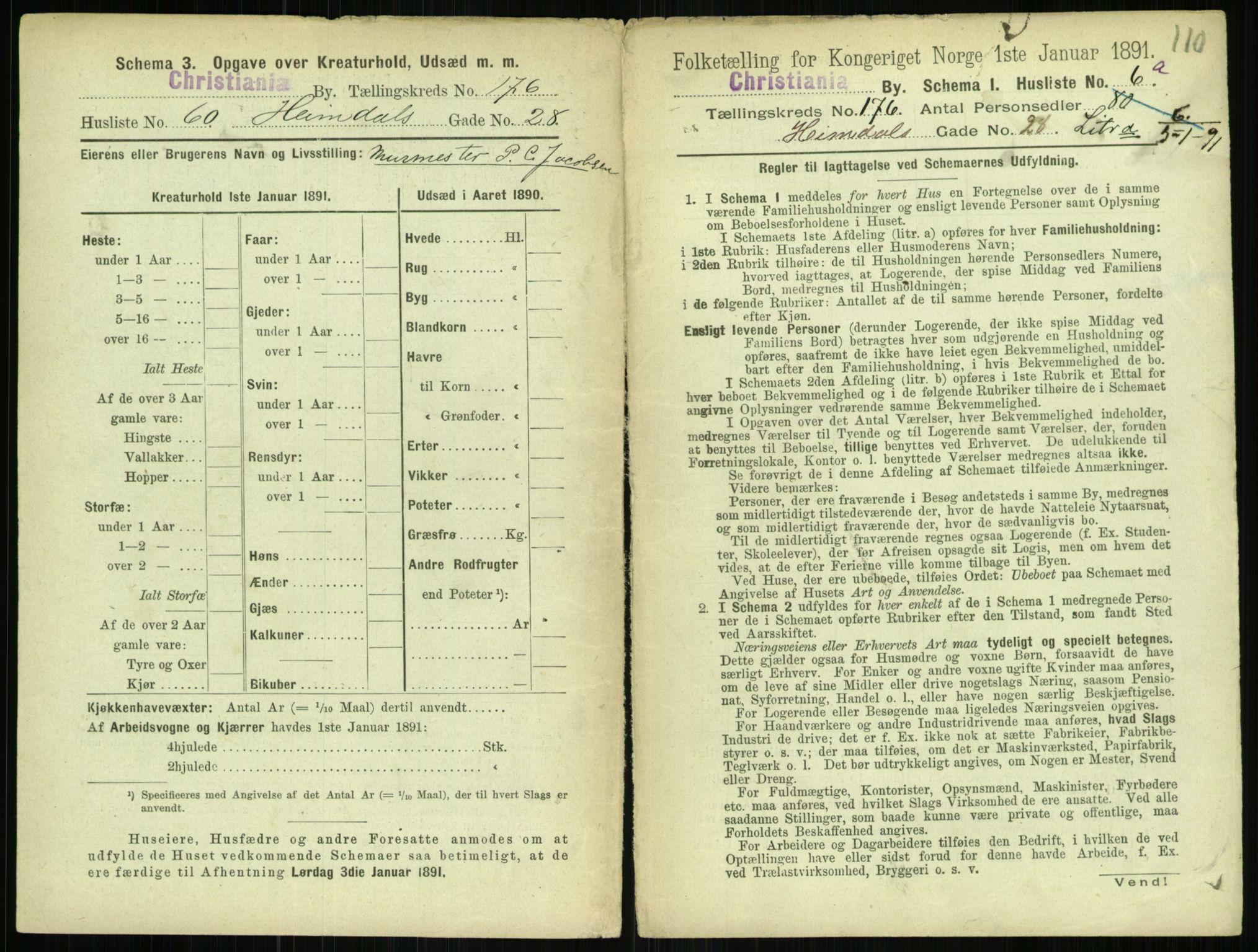 RA, 1891 census for 0301 Kristiania, 1891, p. 105575