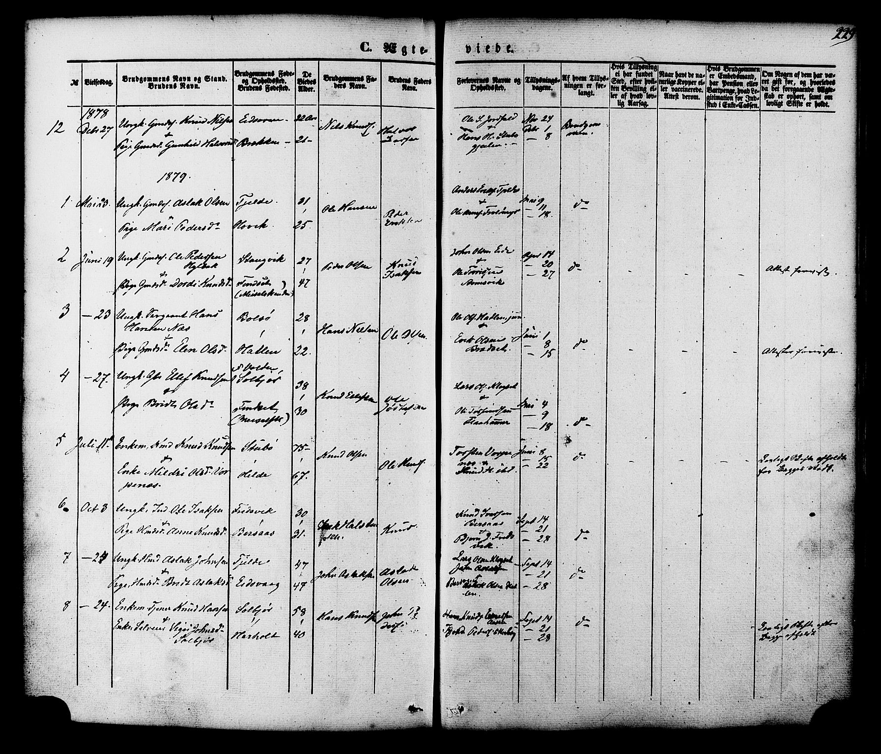 Ministerialprotokoller, klokkerbøker og fødselsregistre - Møre og Romsdal, SAT/A-1454/551/L0625: Parish register (official) no. 551A05, 1846-1879, p. 229