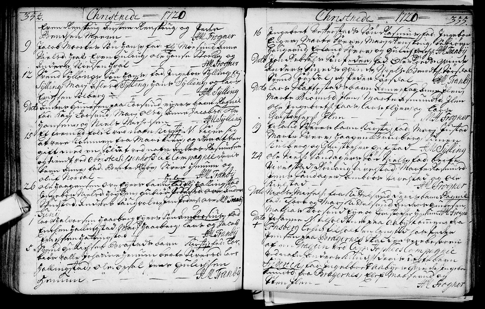 Lier kirkebøker, SAKO/A-230/F/Fa/L0002: Parish register (official) no. I 2, 1701-1726, p. 354-355