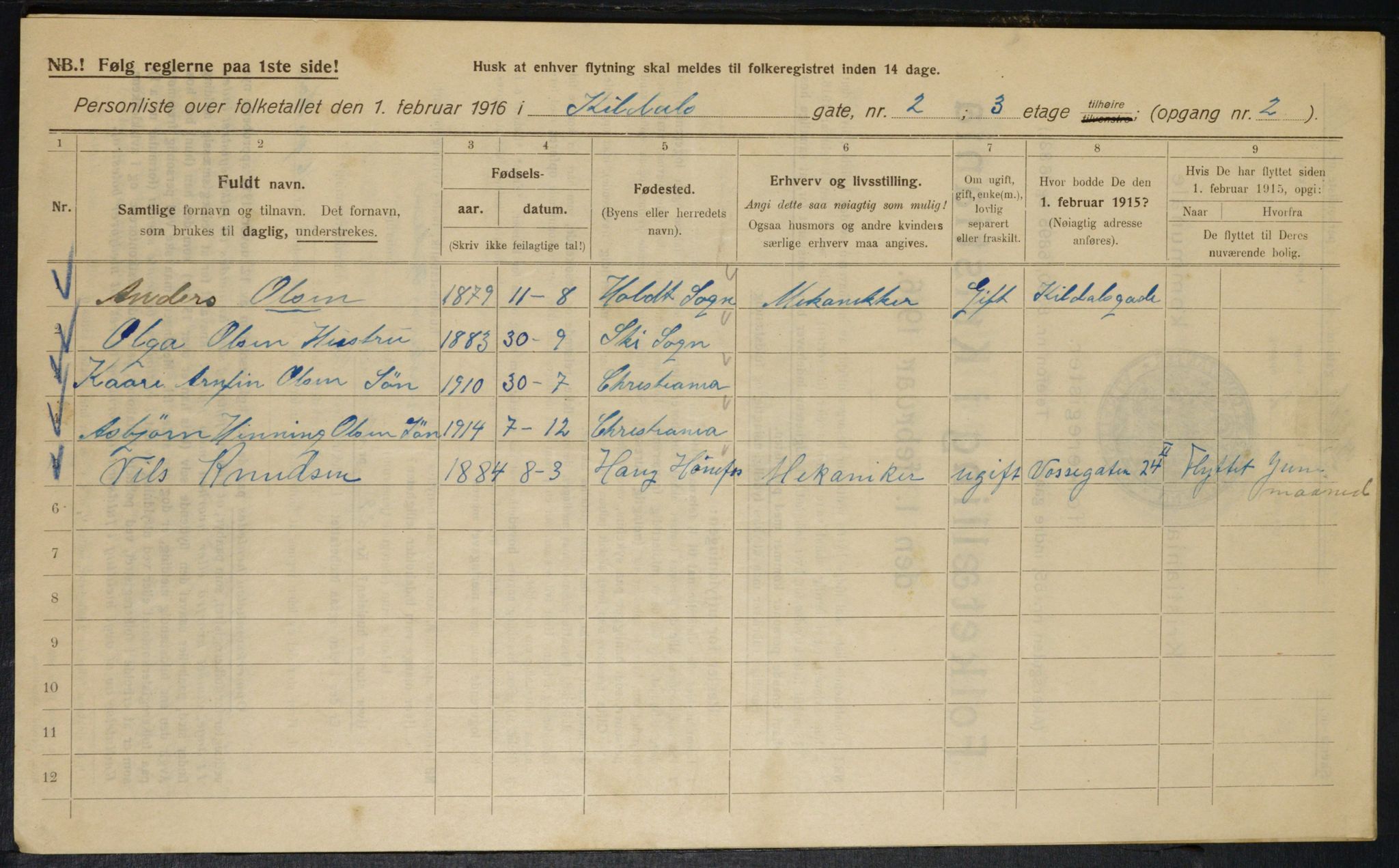 OBA, Municipal Census 1916 for Kristiania, 1916, p. 50590