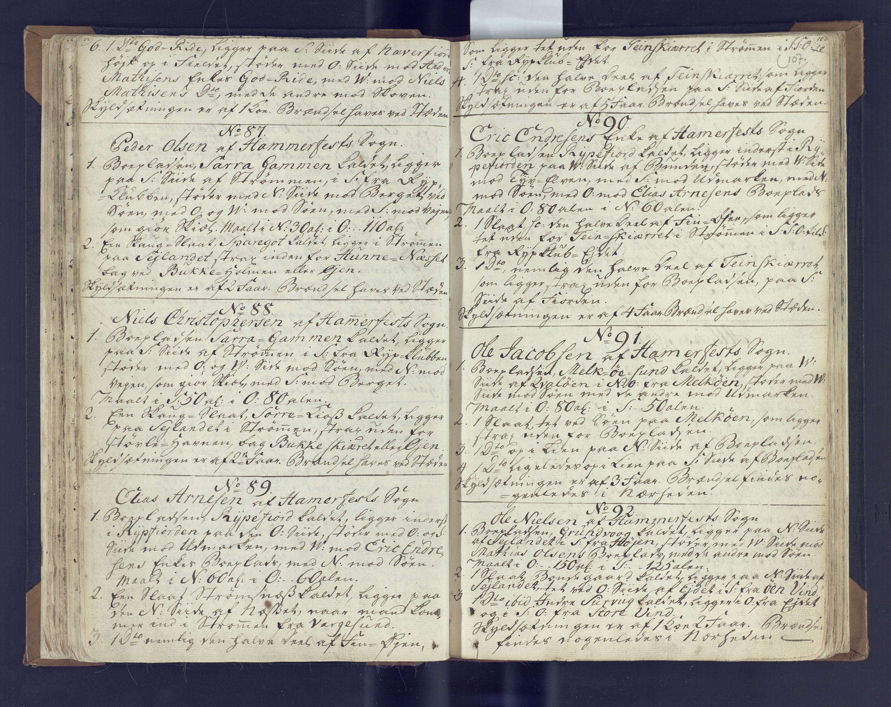 Fylkesmannen i Finnmark, SATØ/S-1120/1Coa/L2882: Landmålerprotokoll (i nærmagasinet/skannet), 1776-1845, p. 57