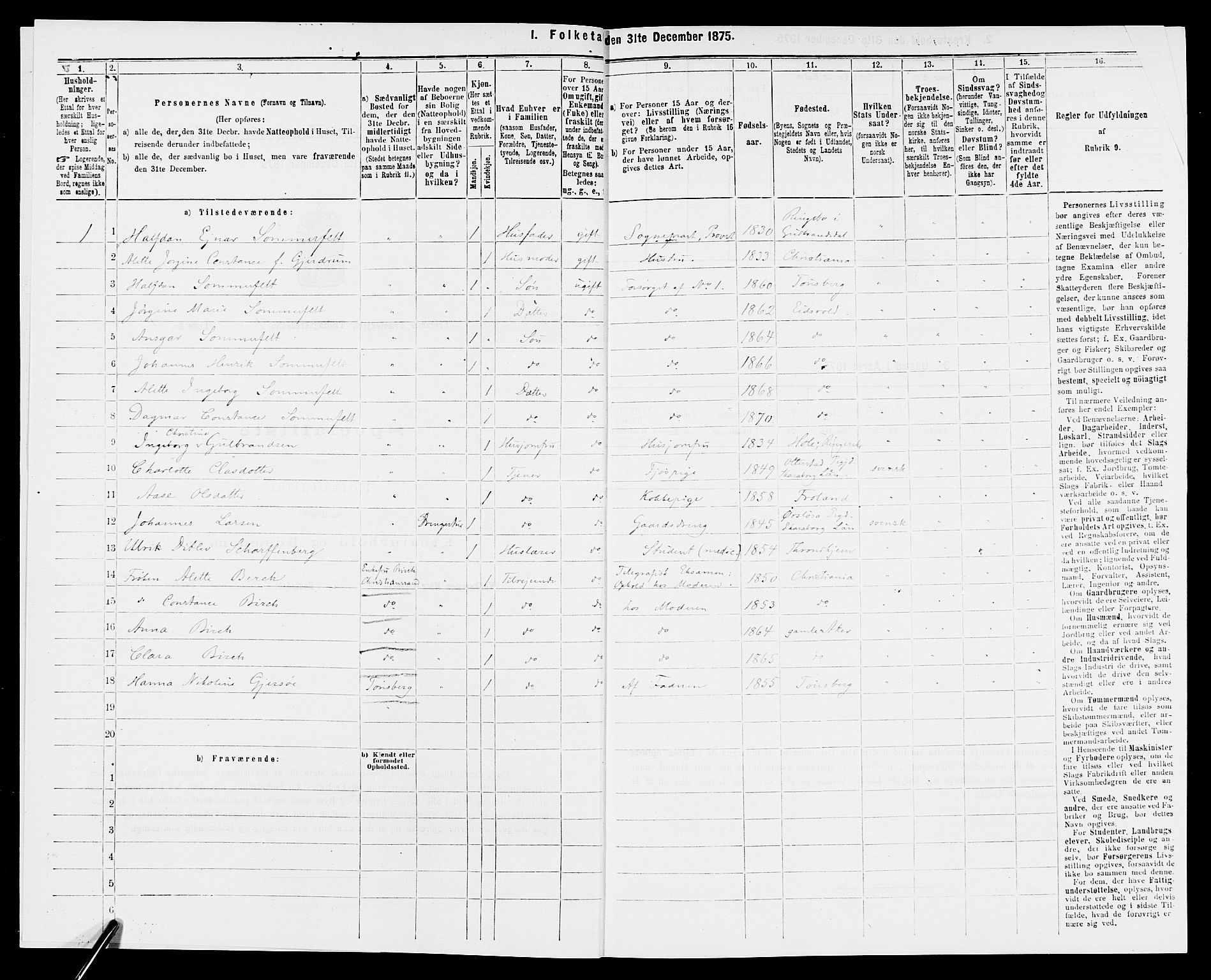 SAK, 1875 census for 0919P Froland, 1875, p. 39