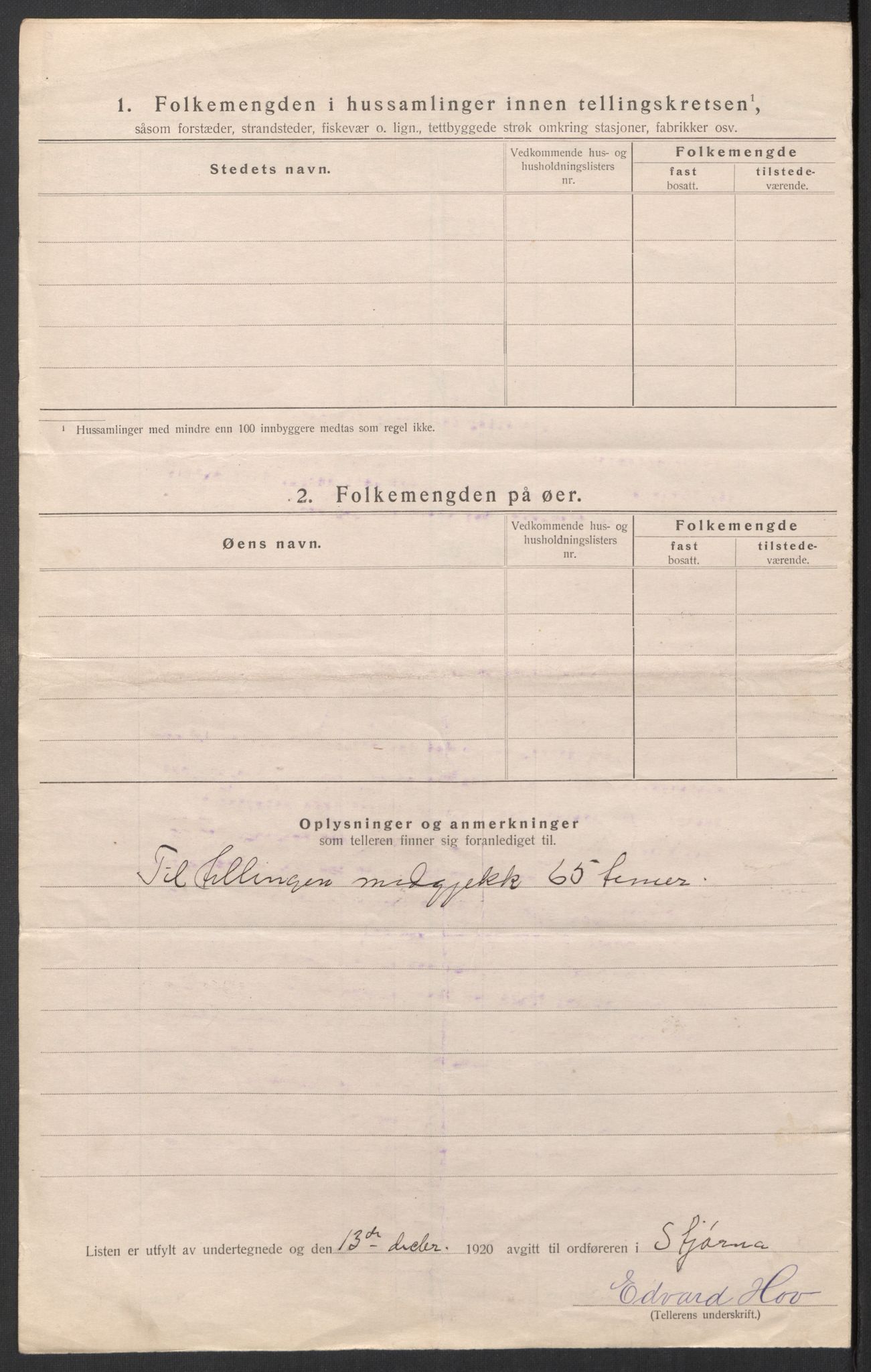 SAT, 1920 census for Stjørna, 1920, p. 13