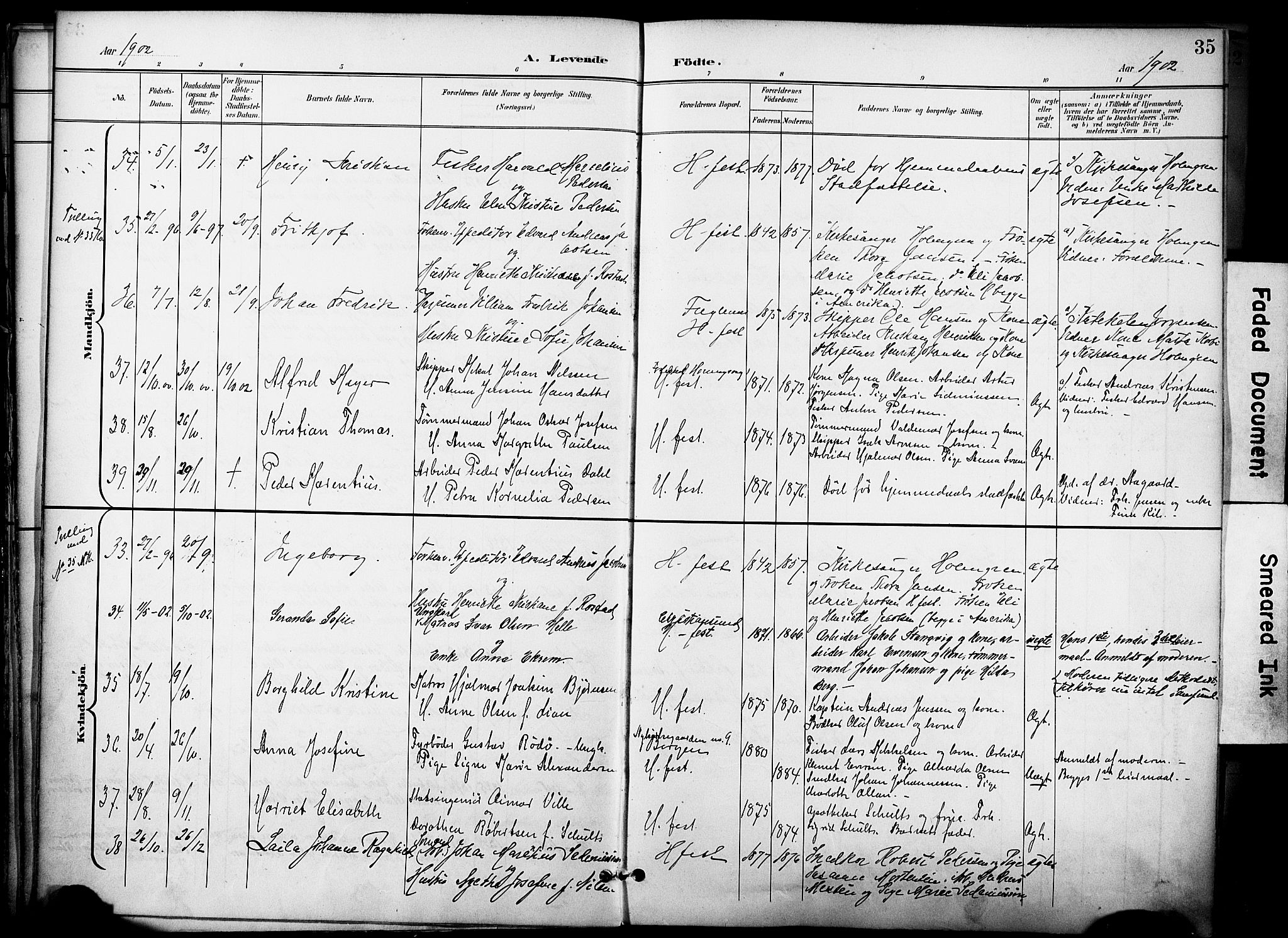 Hammerfest sokneprestkontor, SATØ/S-1347/H/Ha/L0010.kirke: Parish register (official) no. 10, 1898-1905, p. 35